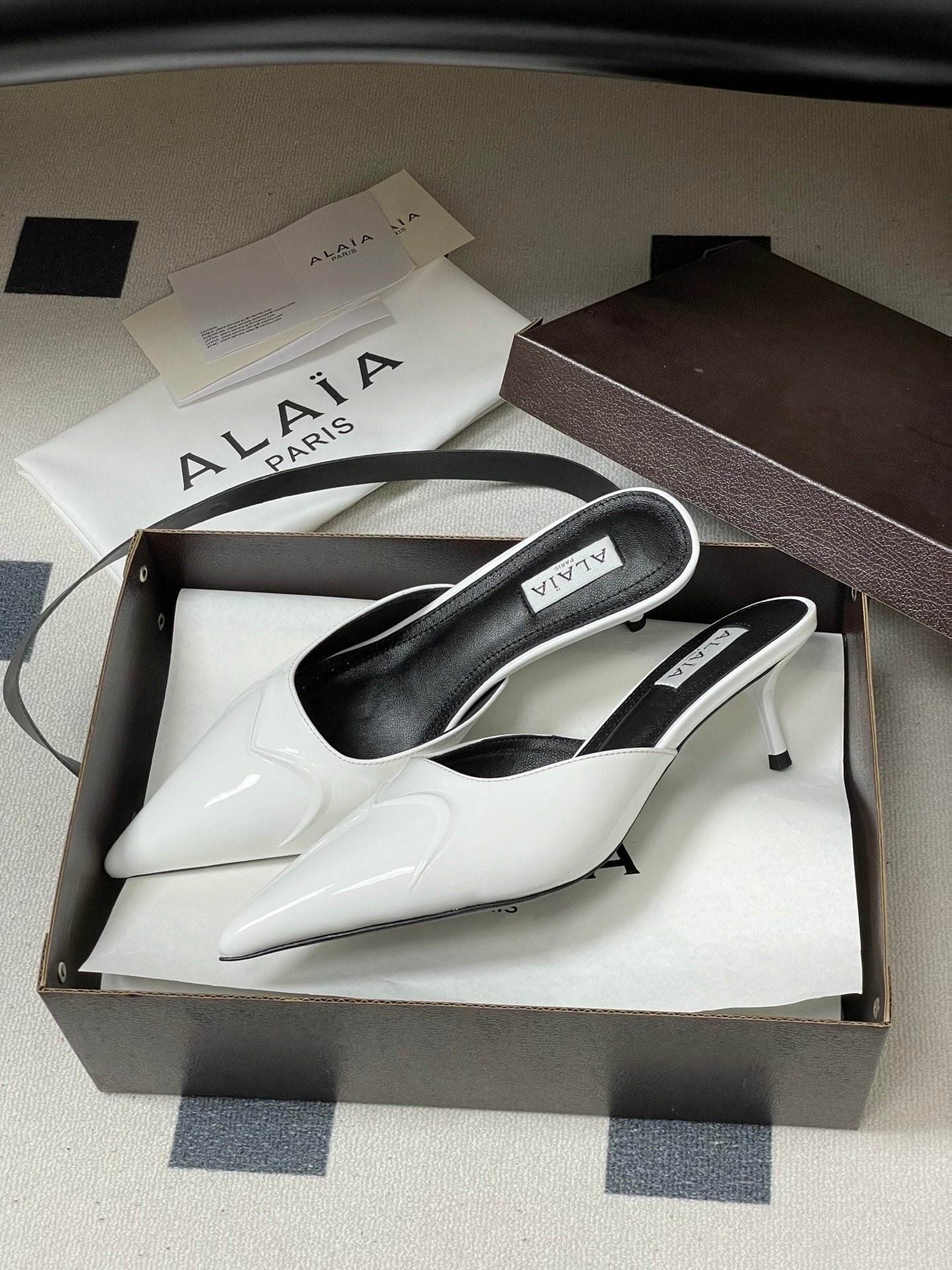 Alaia 2026 Mules 65mm Patent Leather 777413