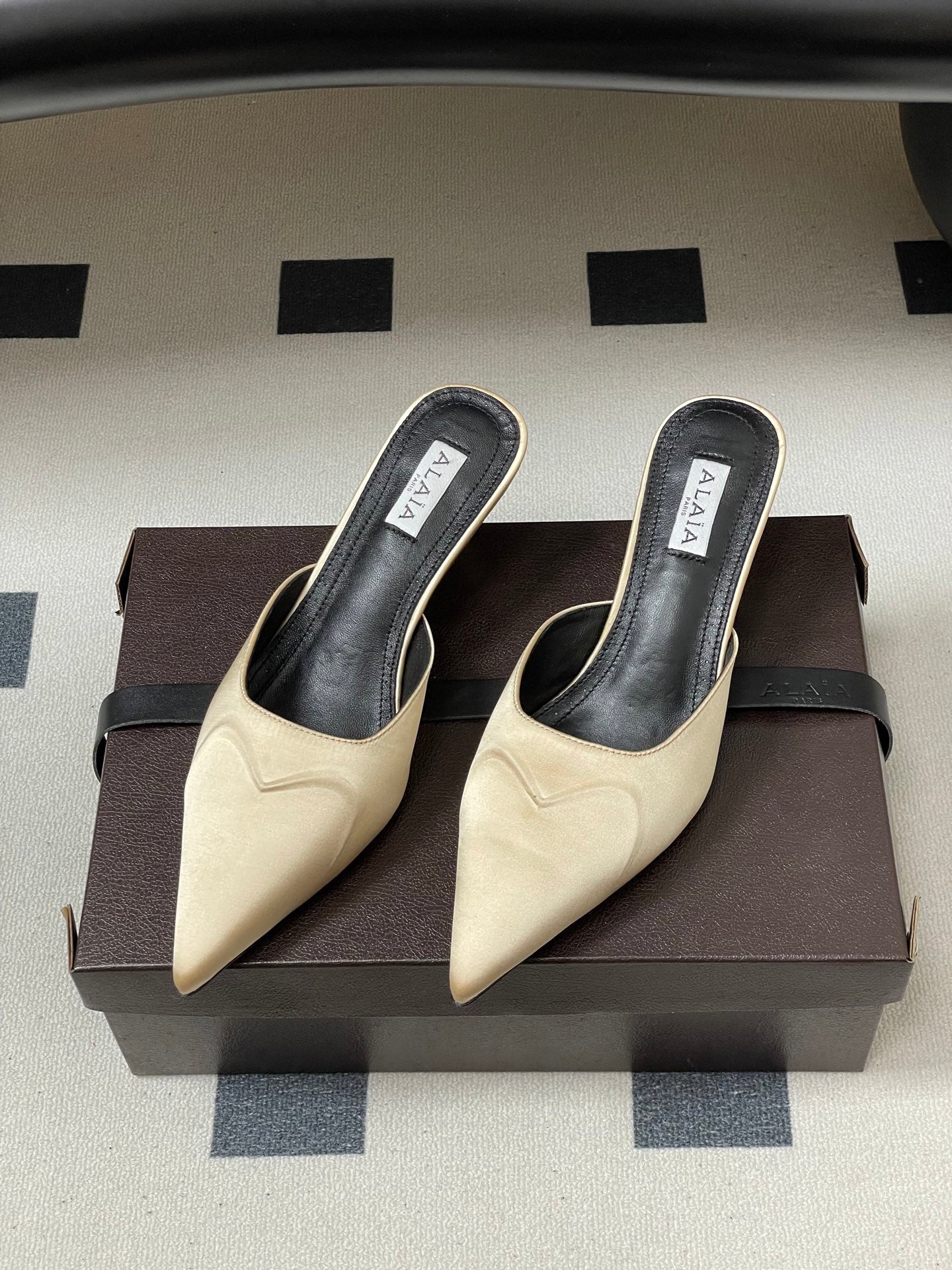Alaia 2026 Mules 65mm Silk Satin 777415