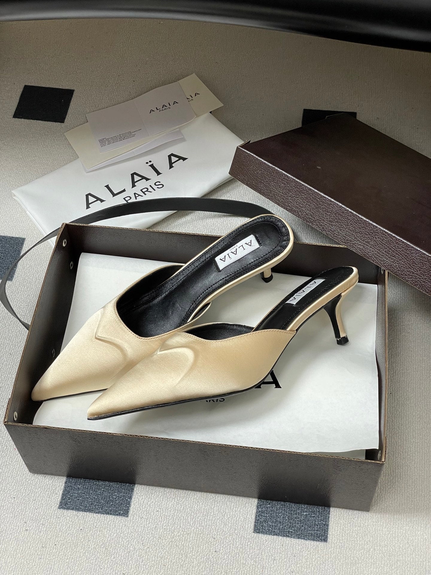 Alaia 2026 Mules 65mm Silk Satin 777415