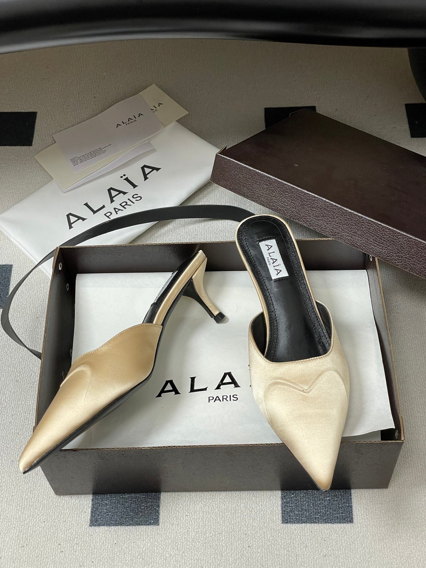 Alaia 2026 Mules 65mm Silk Satin 777415