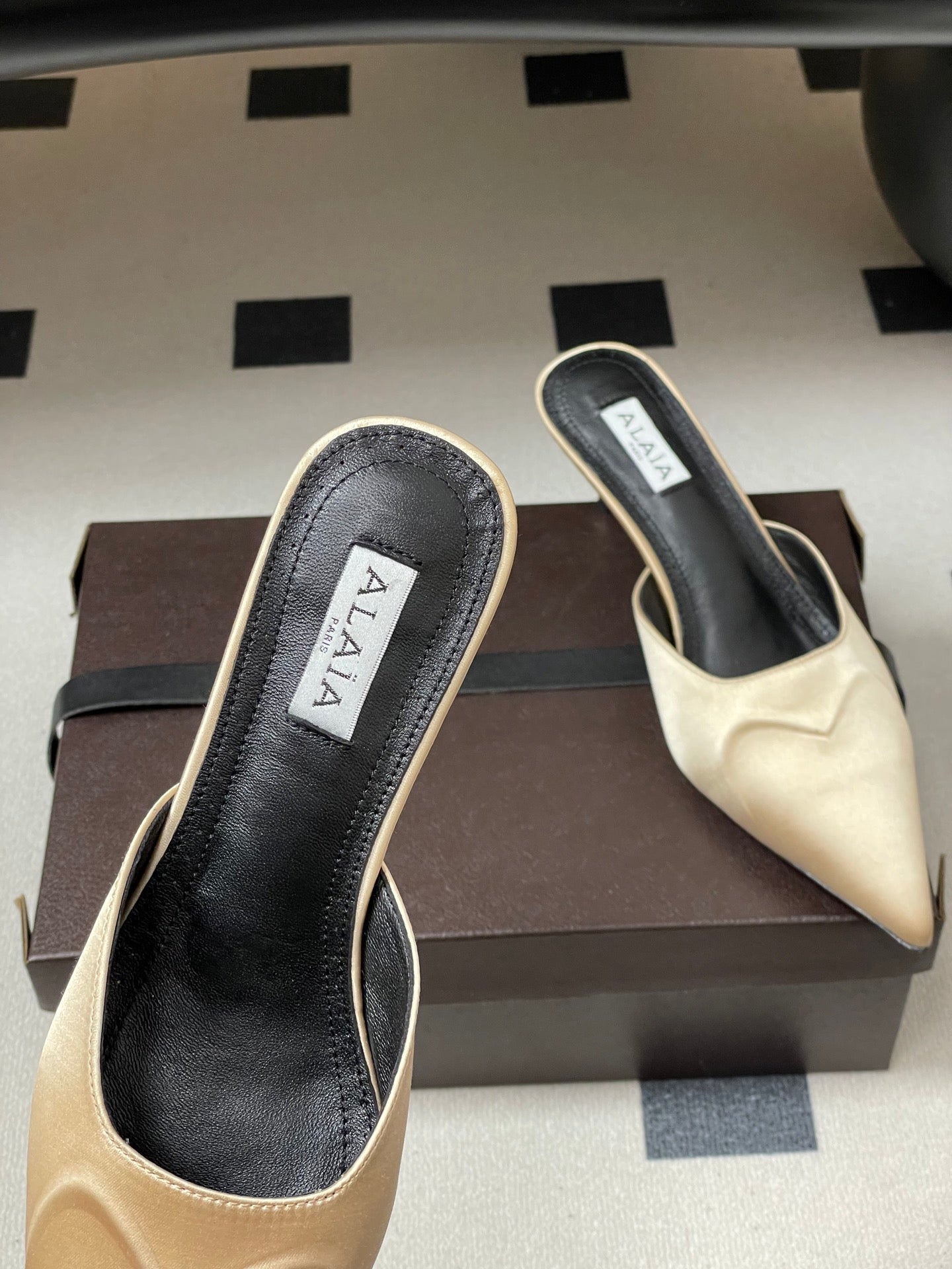 Alaia 2026 Mules 65mm Silk Satin 777415