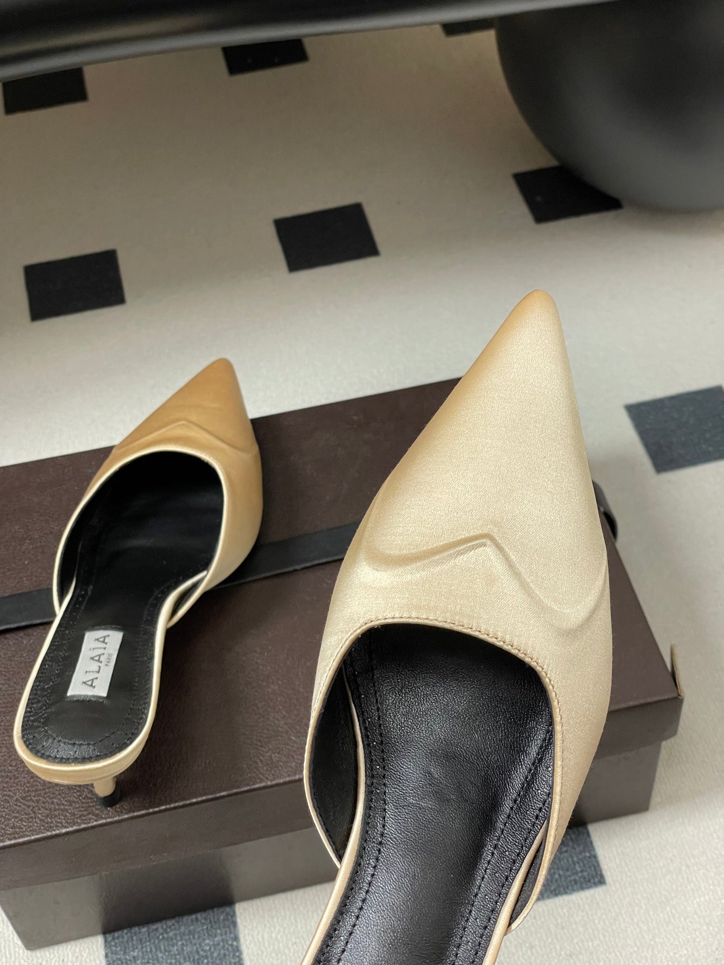 Alaia 2026 Mules 65mm Silk Satin 777415