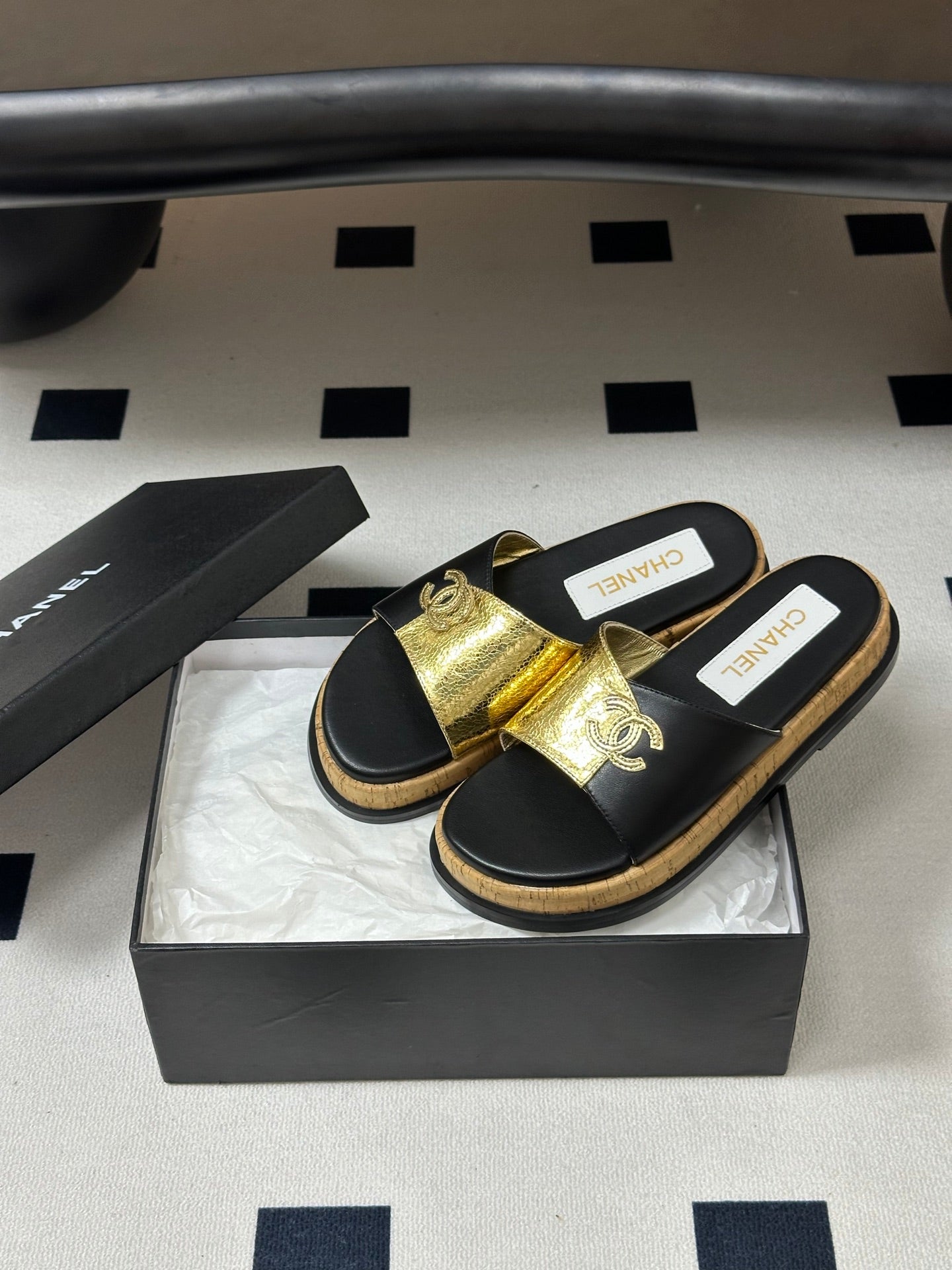 Chanel 2026 Double C Buckle Platform Sandals Sheepskin 834735