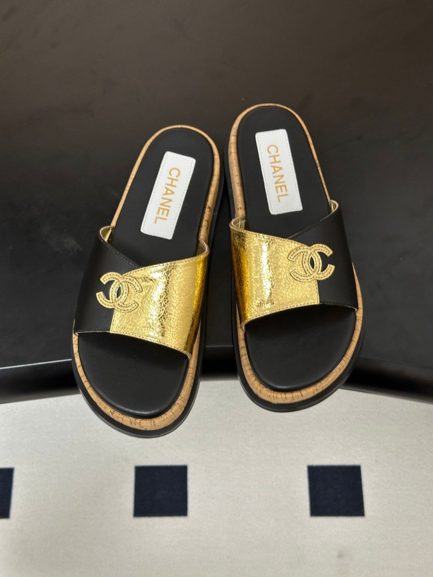 Chanel 2026 Double C Buckle Platform Sandals Sheepskin 834735