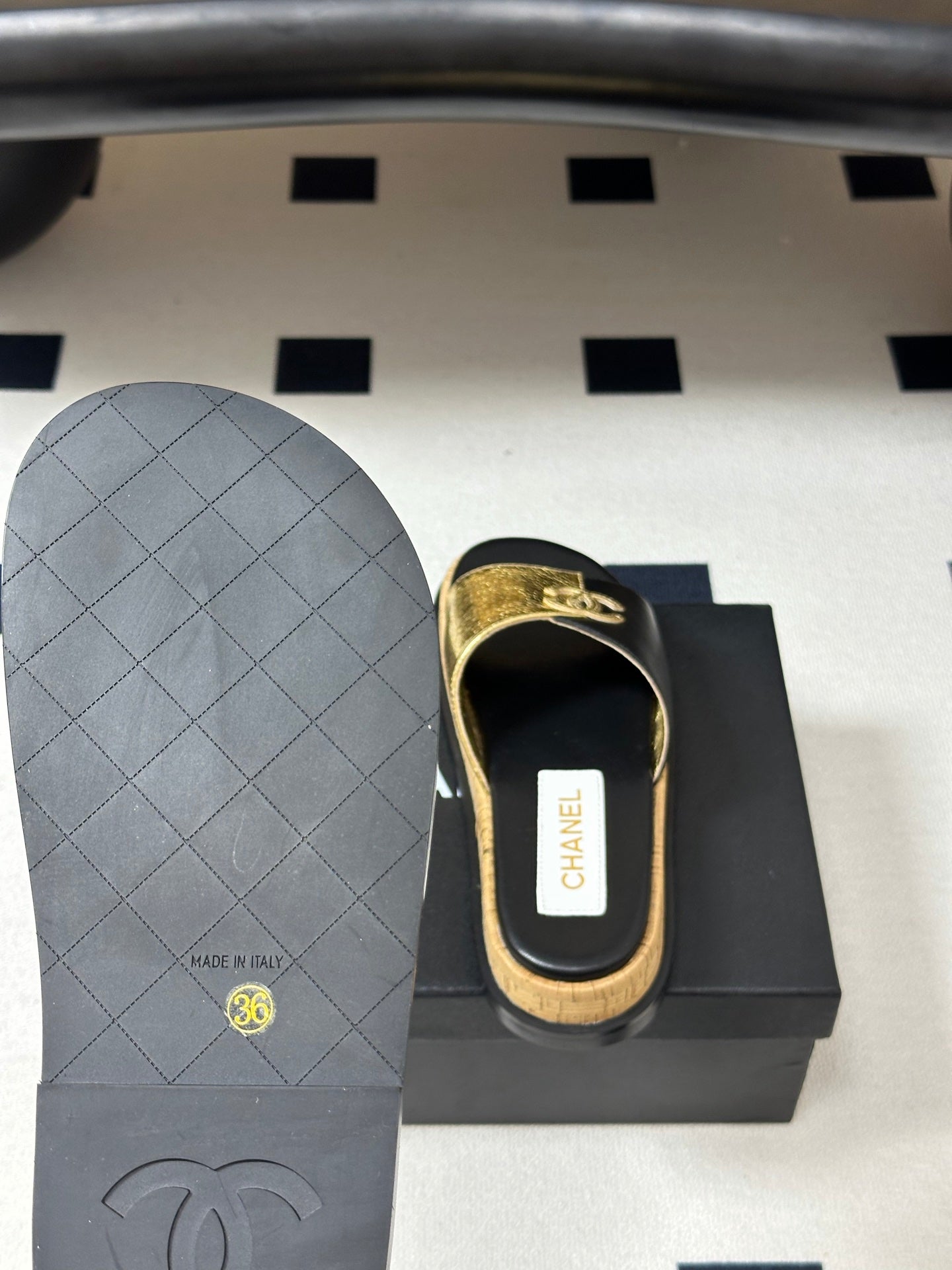 Chanel 2026 Double C Buckle Platform Sandals Sheepskin 834735