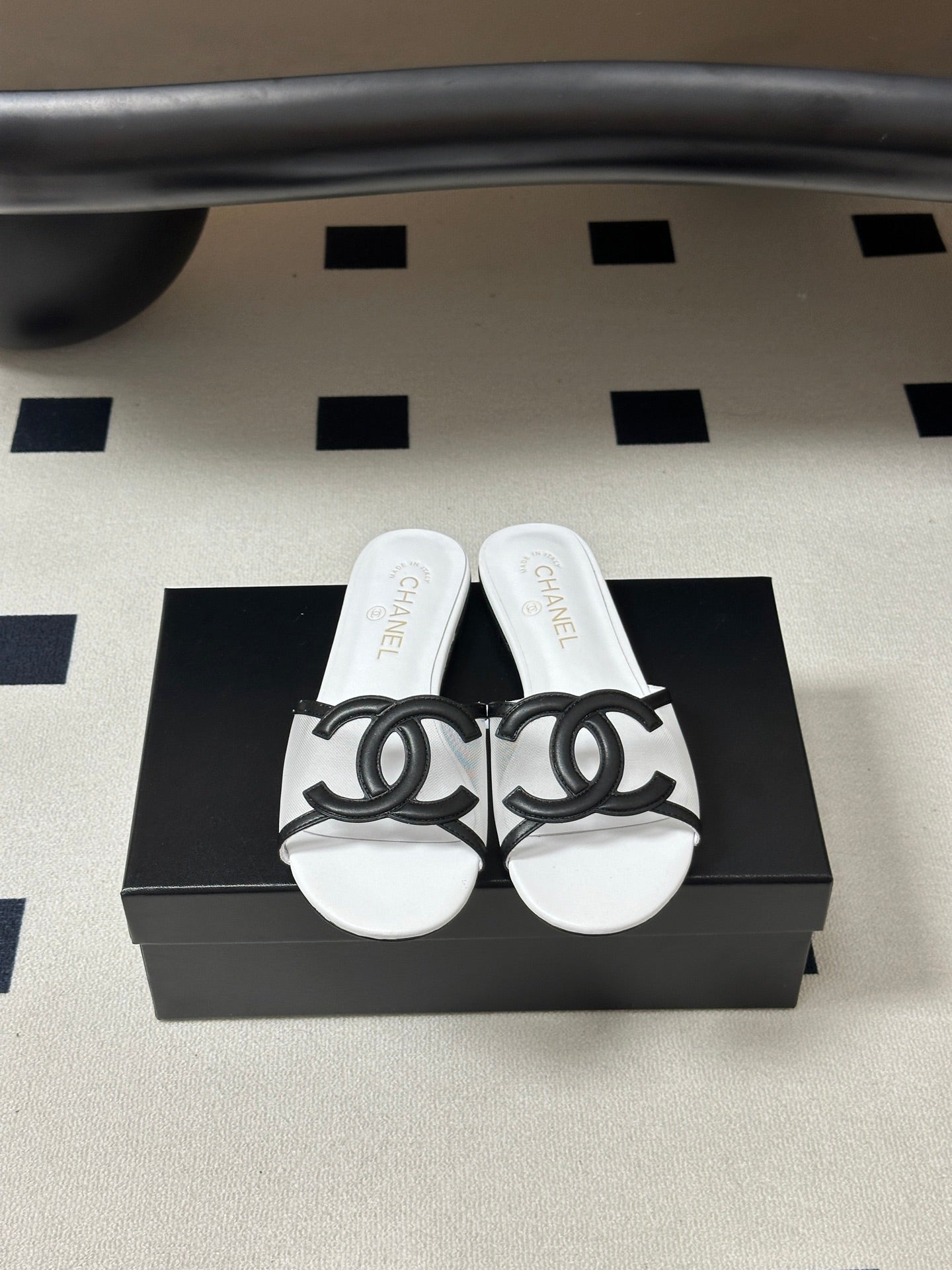 Chanel 2026 Flat Sandals Mesh Sheepskin 834674