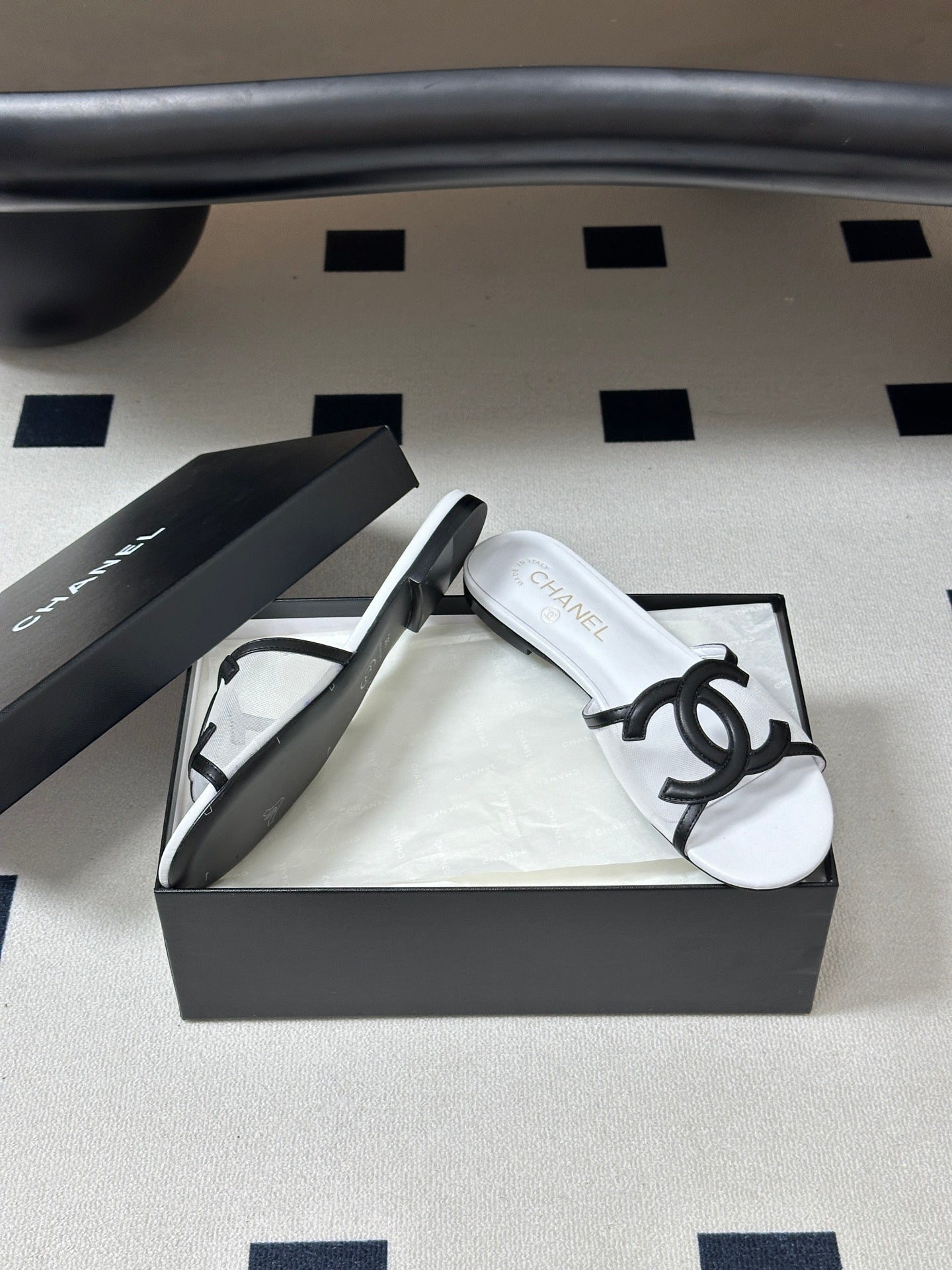 Chanel 2026 Flat Sandals Mesh Sheepskin 834674