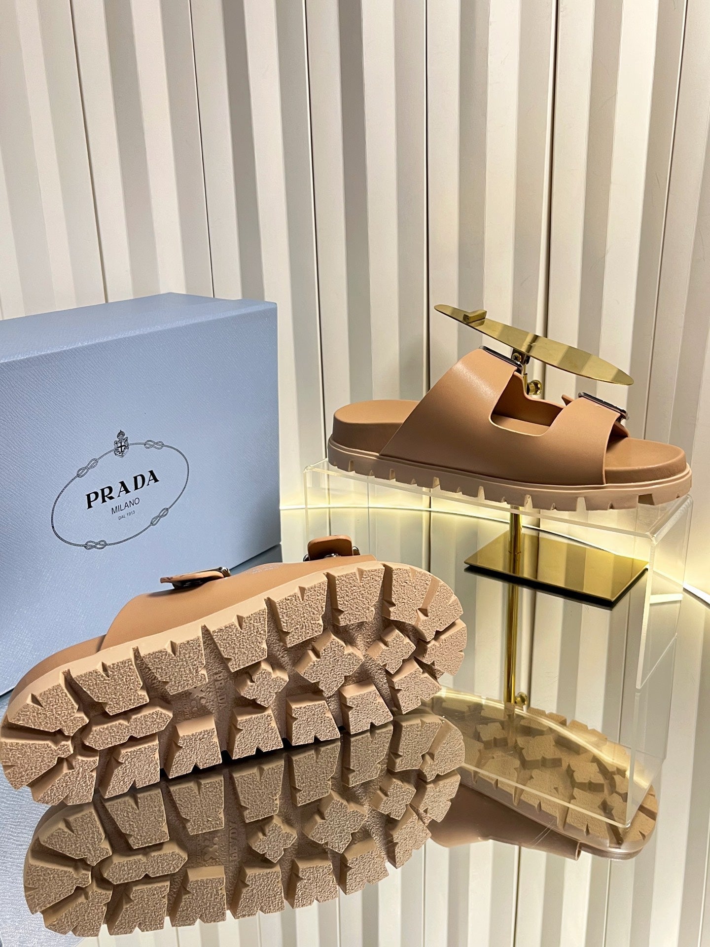 Prada 2026 Slides Slippers Two Straps Rubber 768752