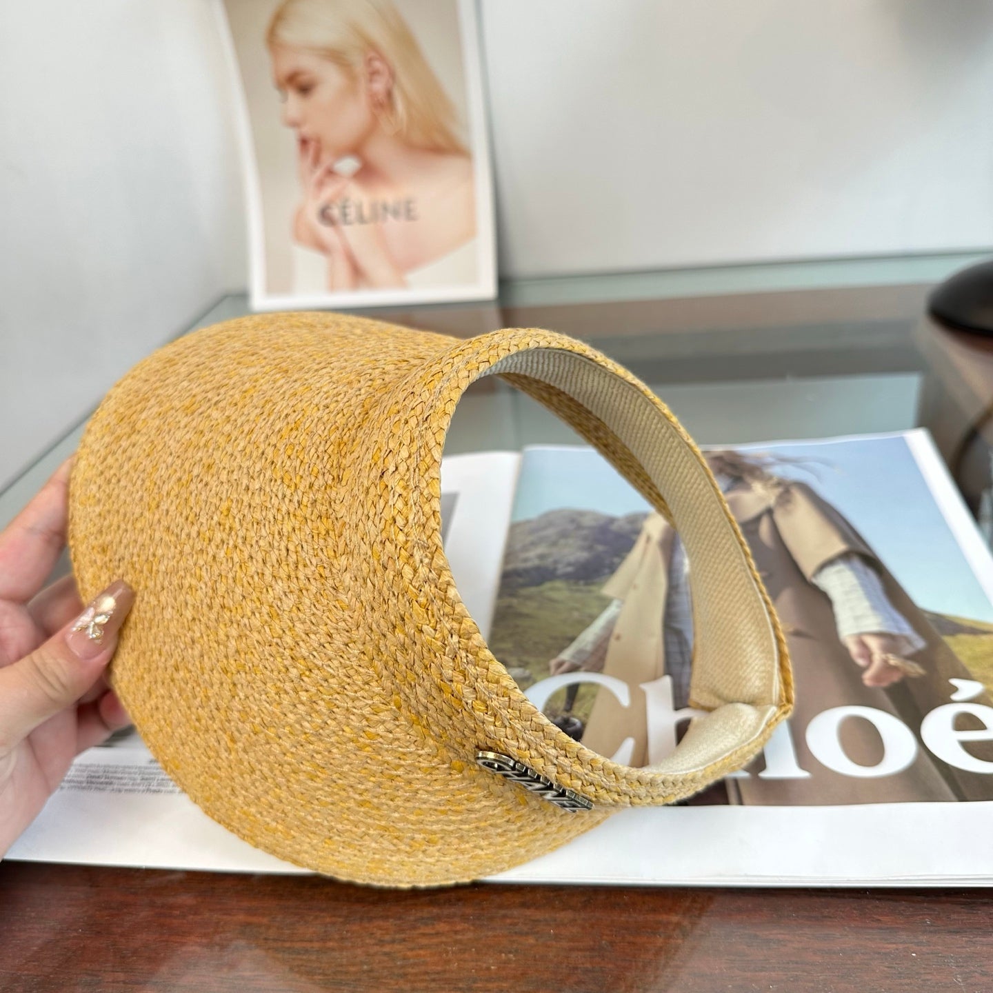 Chanel Visor Hat Raffia 343482