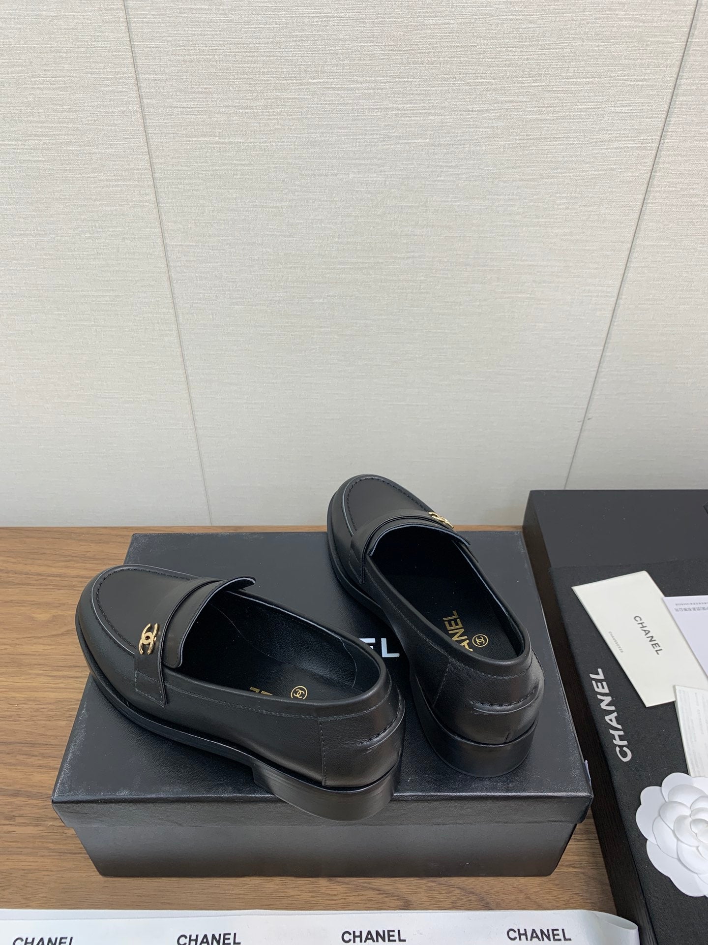 CC Loafers 25mm Black Plain Lambskin
