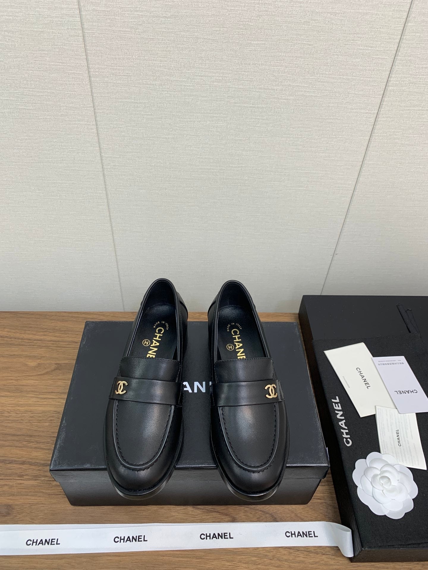 CC Loafers 25mm Black Plain Lambskin