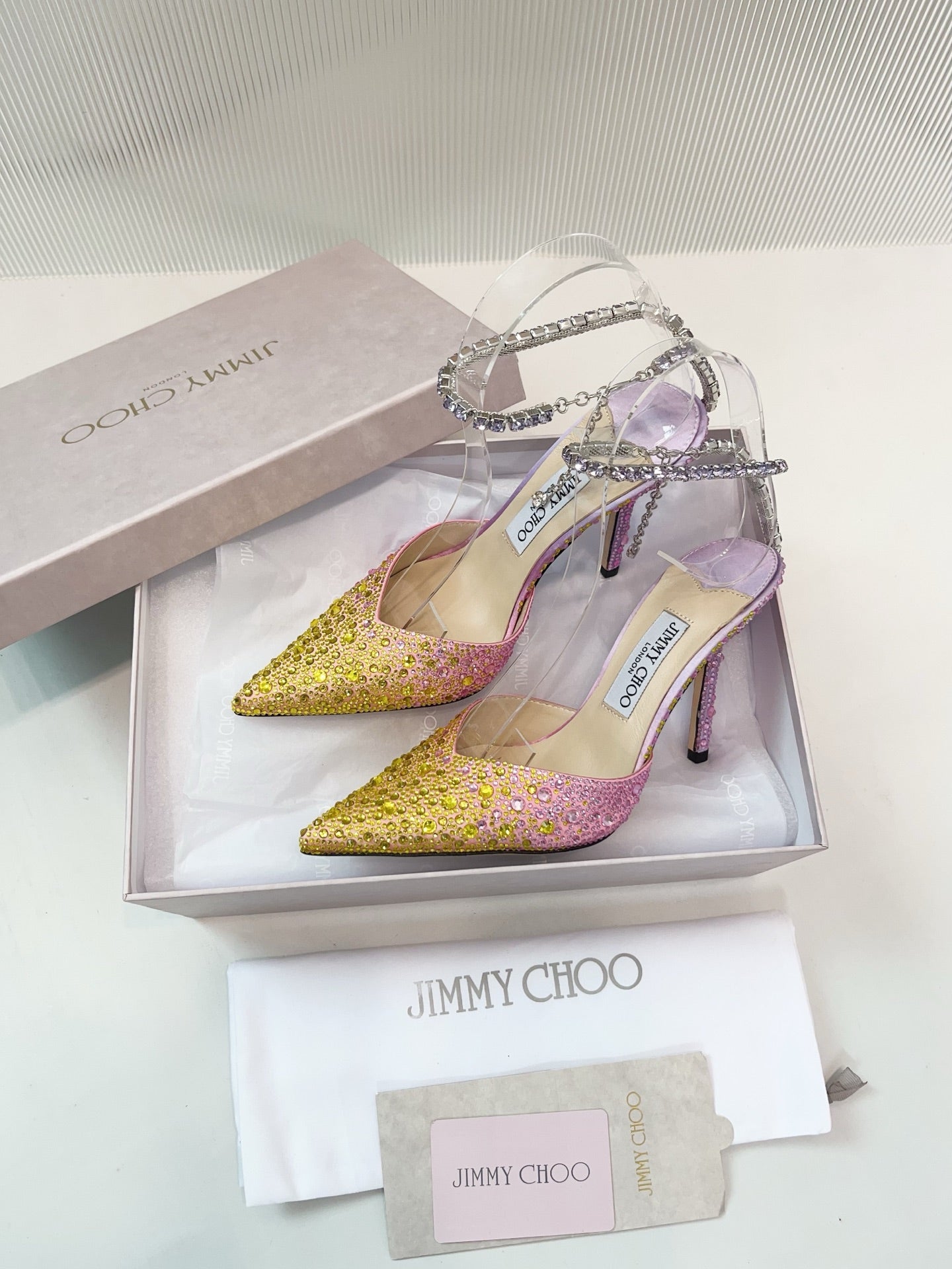Jimmy Choo 2026 Saeda 100 Embellished Pump Yellow Purple Pink Leather