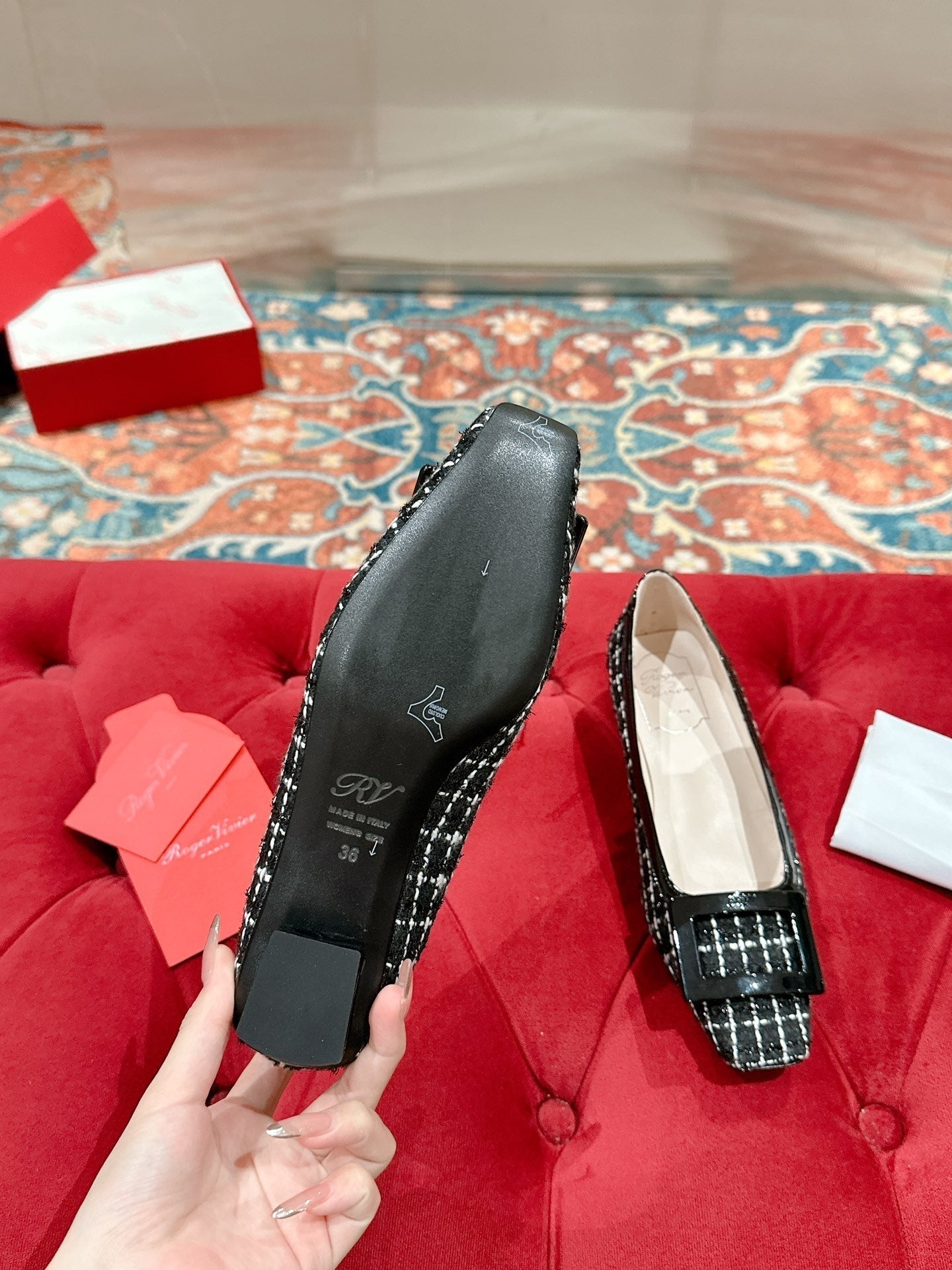 Viv Flats Shoe Black Original Custom Material 247133