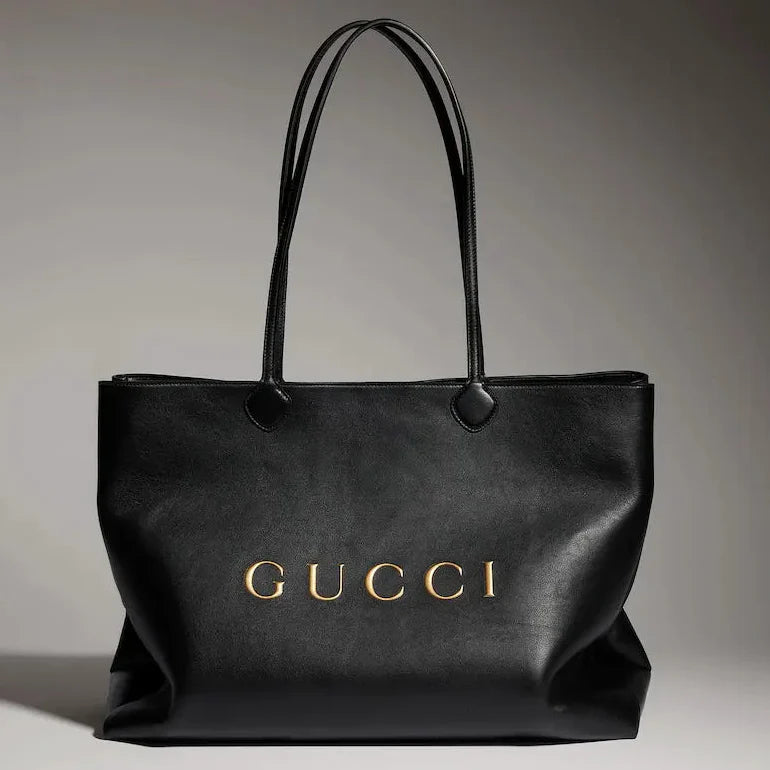 Gucci 2026 NY Large Tote Bag 42cm Black Canvas Leather