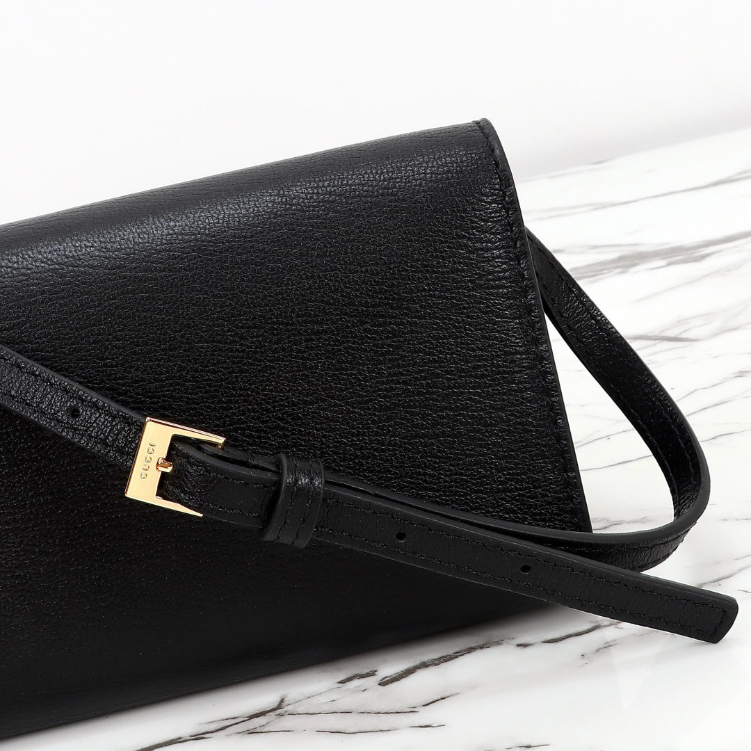 Gucci 2026 Wallet with Strap 19cm Black Calfskin