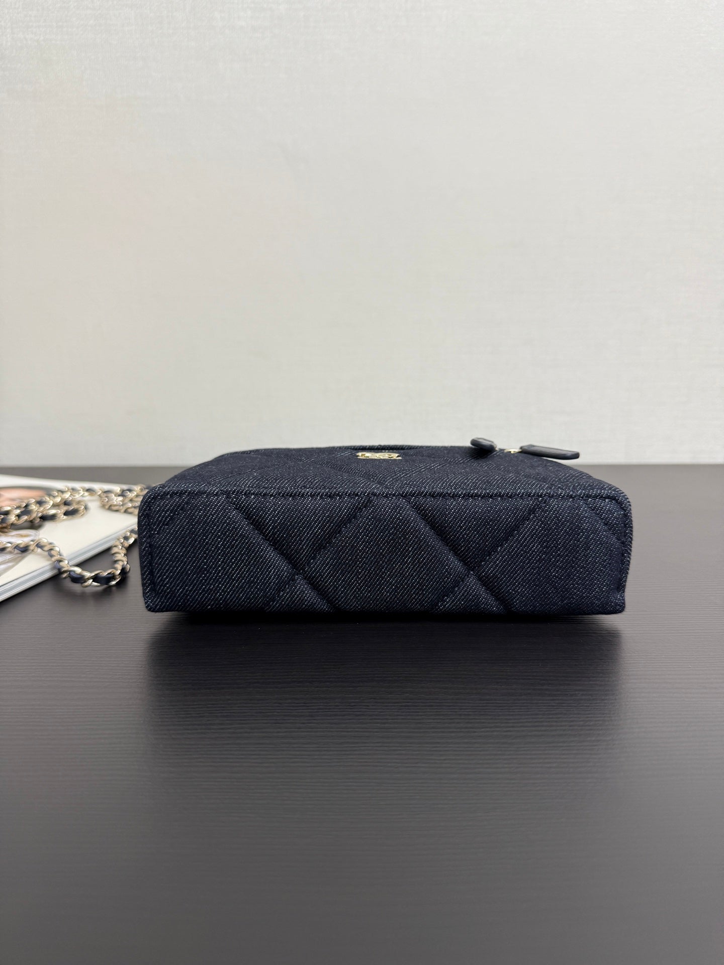 Chanel 2026 Vanity Case 19cm Blue Denim Leather