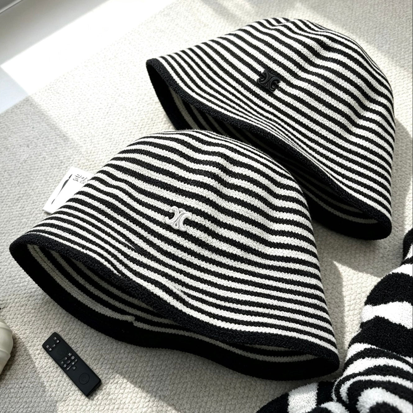 Celine Black And White Striped Bucket Hat 212908