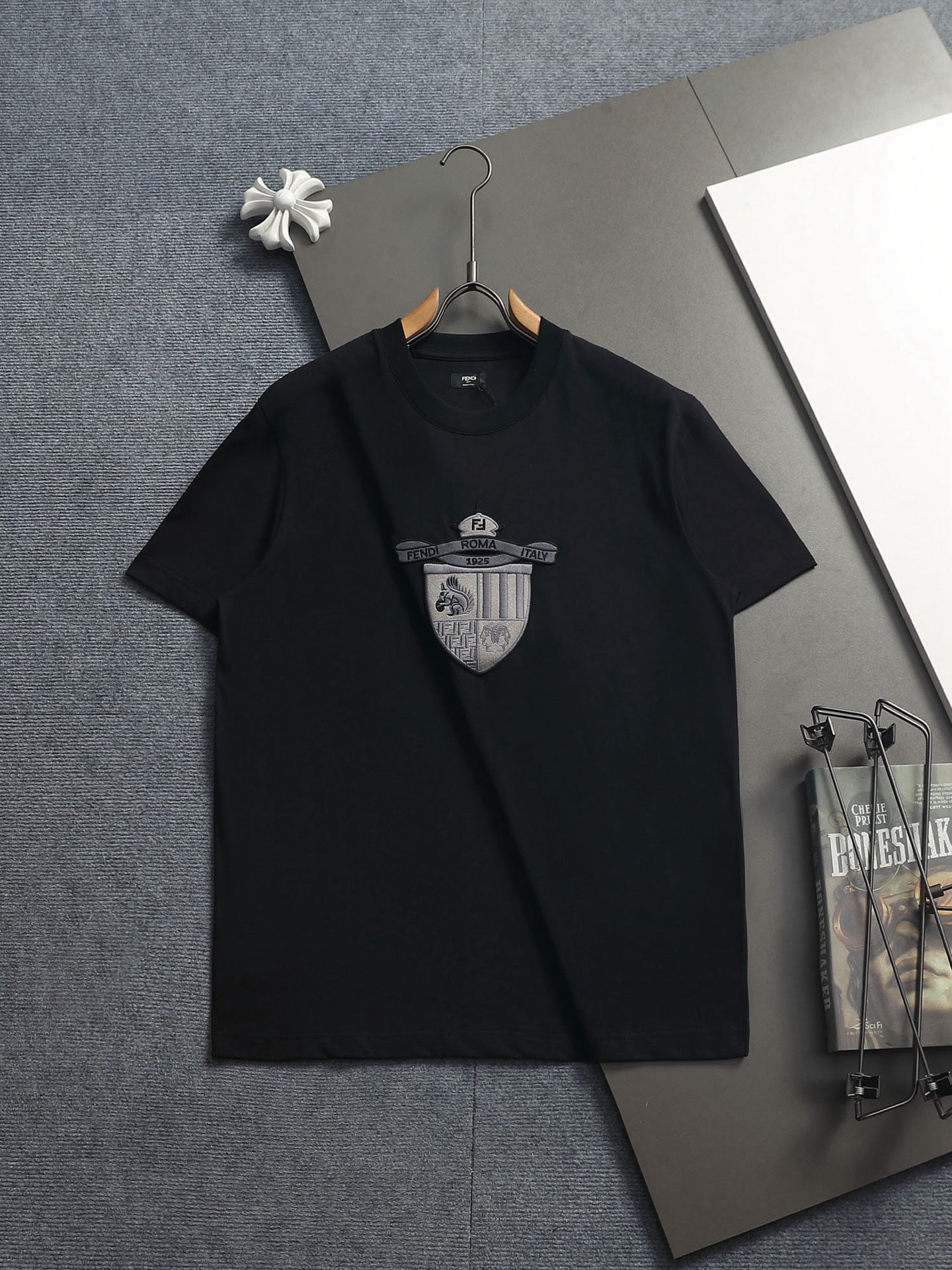 Fendi 2026 Logo Embroidered T-Shirt Cotton 829804