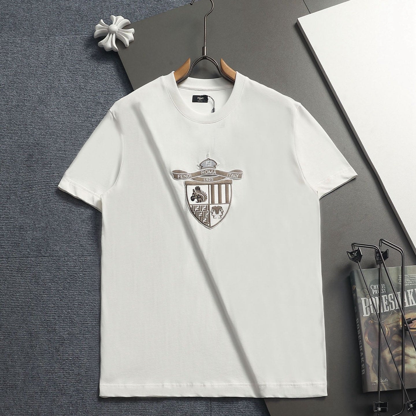 Fendi 2026 Logo Embroidered T-Shirt Cotton 829804