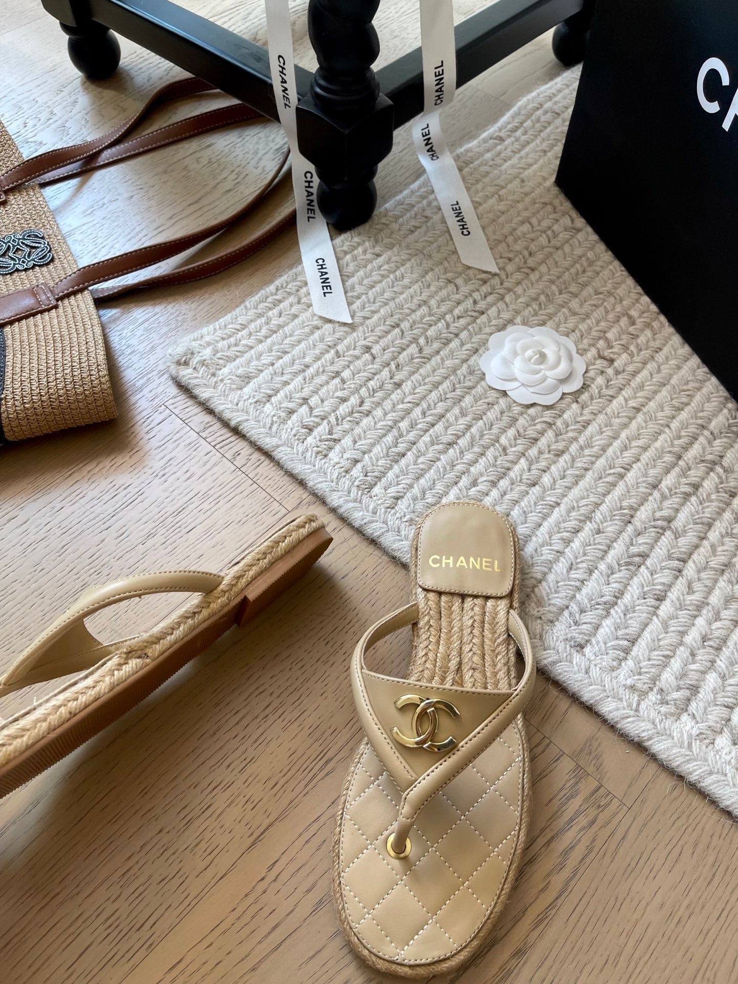 CC 25 Flip Flop Sandals Calfskin Espadrilles
