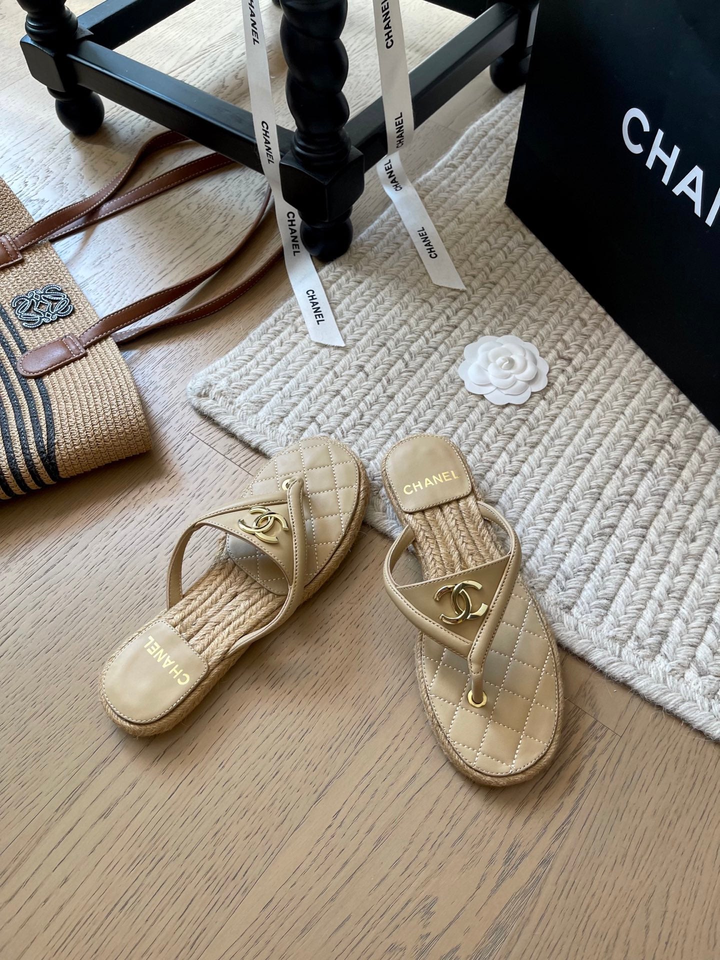 CC 25 Flip Flop Sandals Calfskin Espadrilles