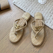 CC 25 Flip Flop Sandals Calfskin Espadrilles