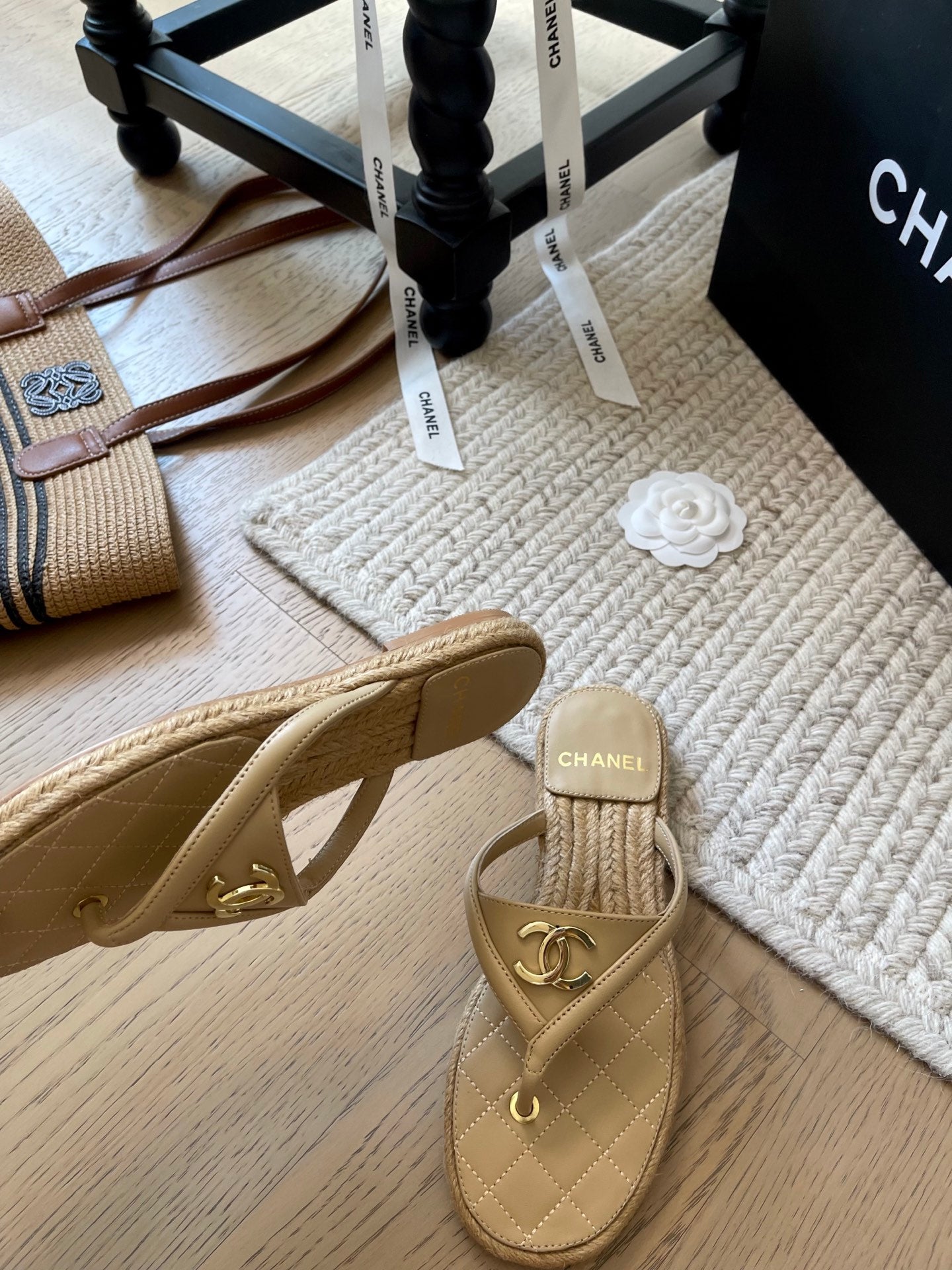 CC 25 Flip Flop Sandals Calfskin Espadrilles