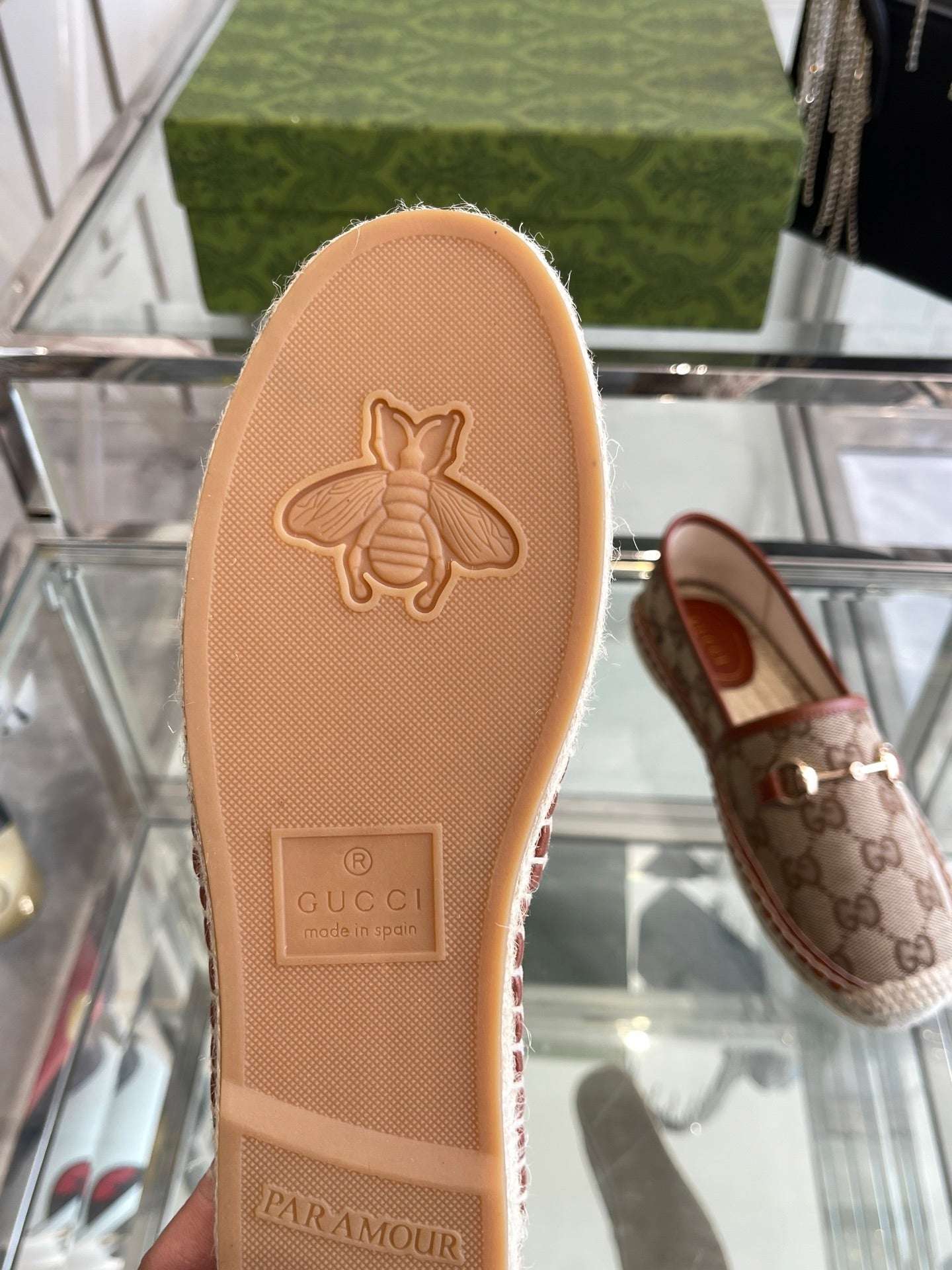 GC 2025 Espadrille With Horsebit Beige and Dark Brown Canvas 292317