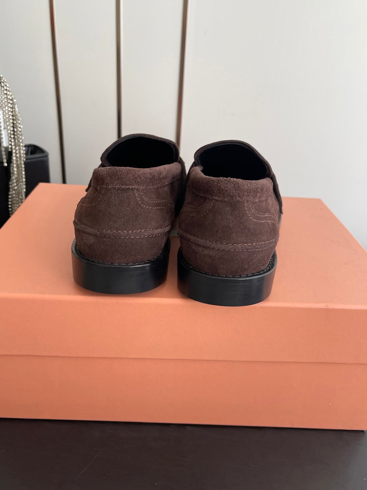 MIU 26 Casual Loafers Dark Brown Suede 631624