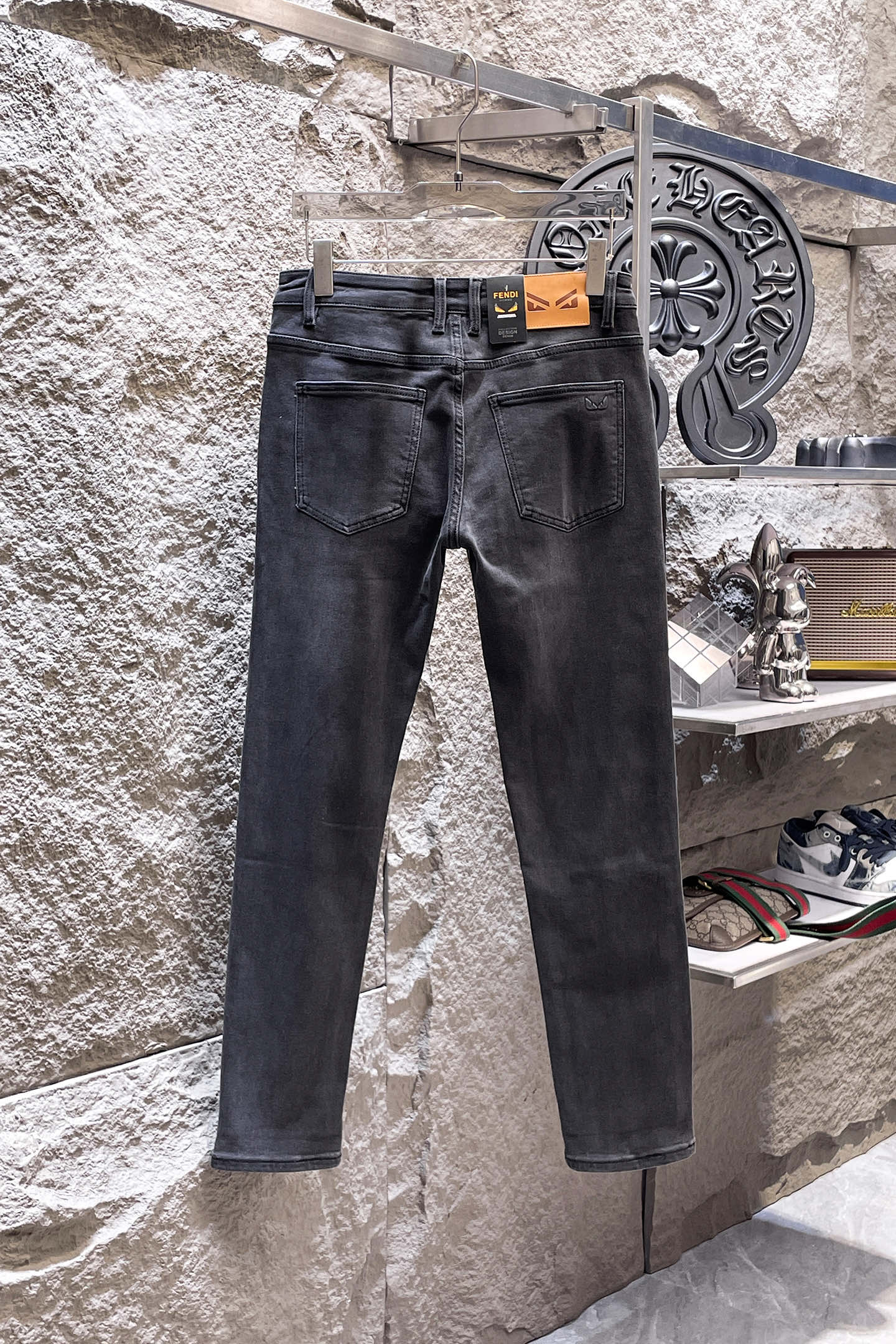 Fendi 2026 Men's Jeans Black Denim 804378
