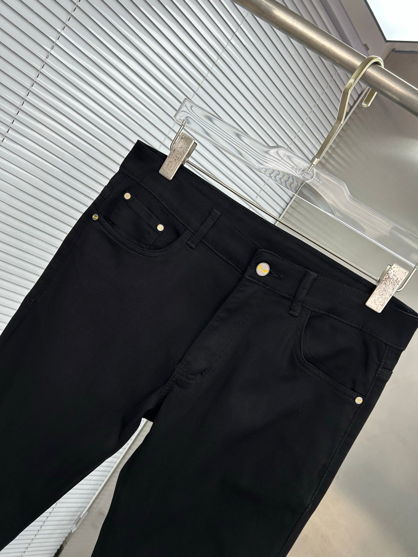 Fendi 2026 Men's Jeans Black Denim Fabric 802280