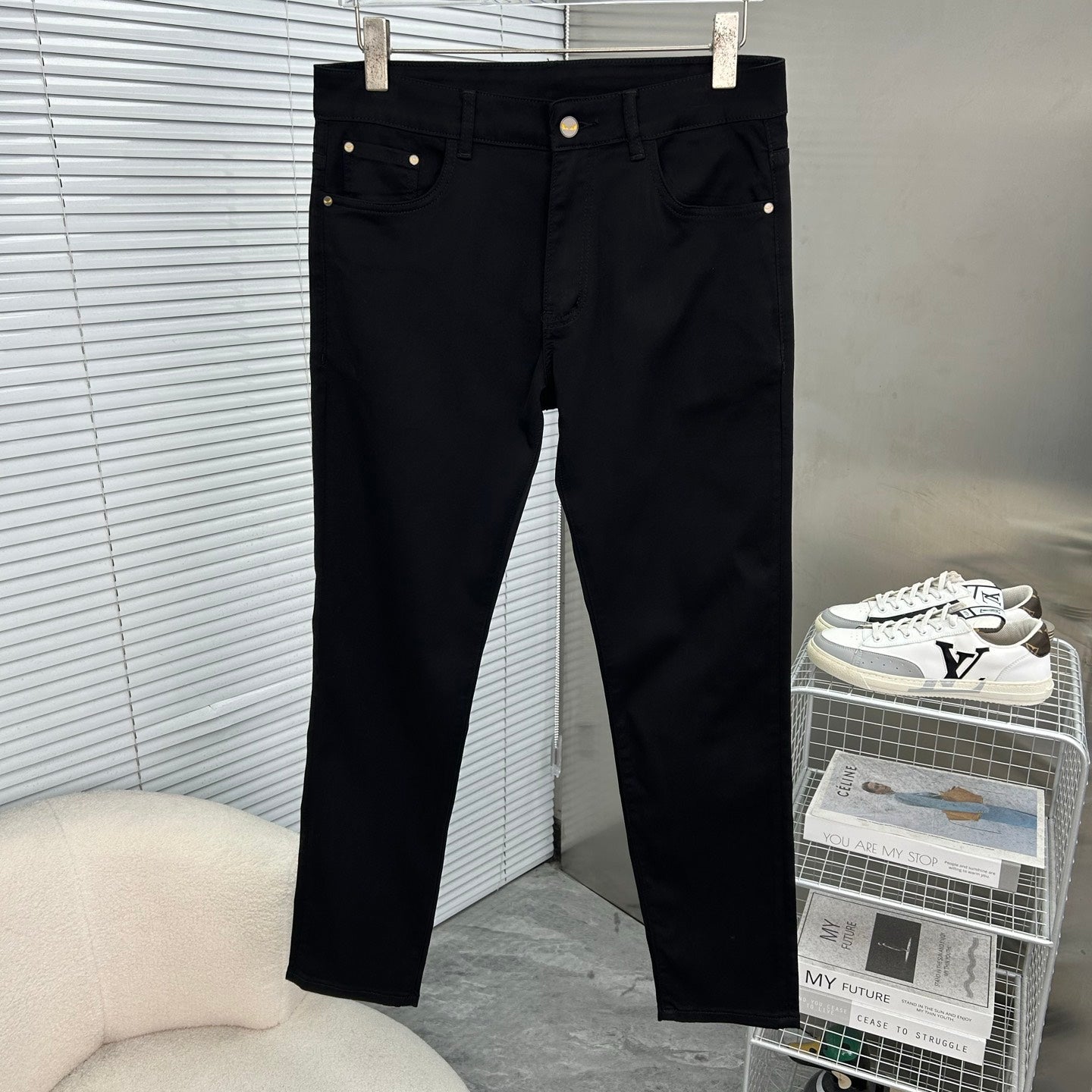 Fendi 2026 Men's Jeans Black Denim Fabric 802280
