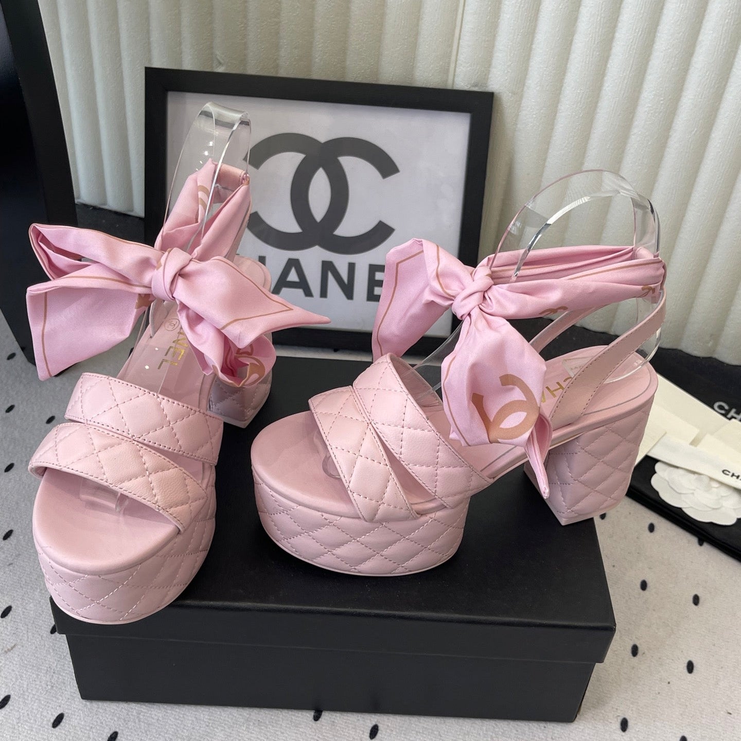 CC 26s Platform Sandals 75 Pink Sheepskin 650086