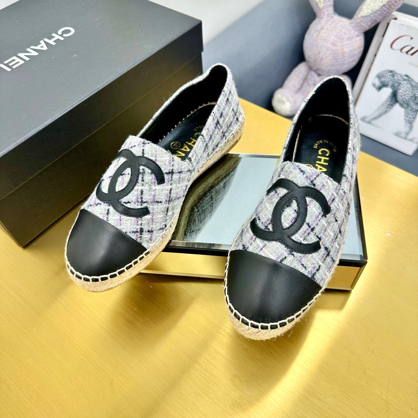 CC 25s Slipâ€“on Espadrilles Gray Purple Tweed 297821
