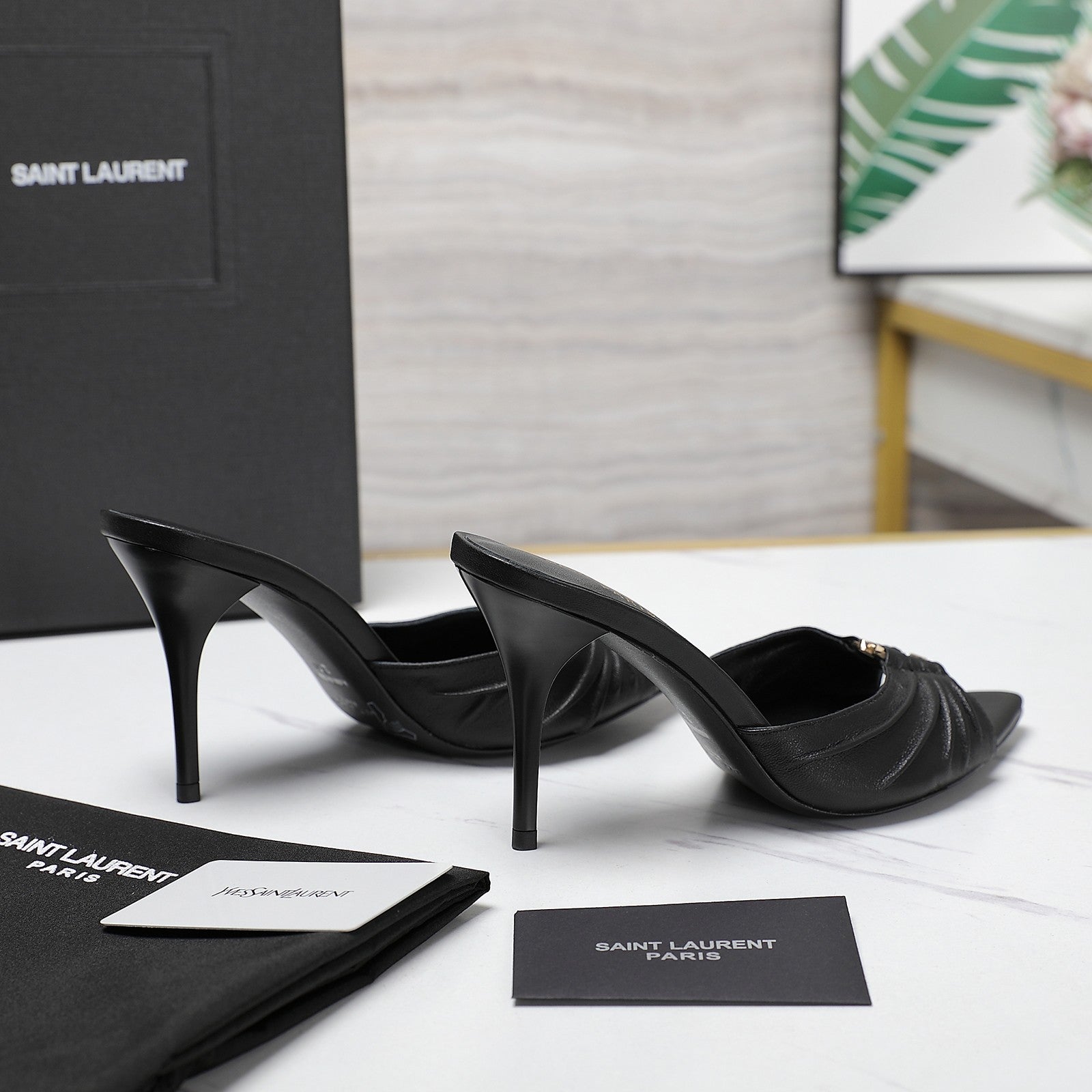 SL BABYLONE MULES 10 SMOOTH CALFSKIN