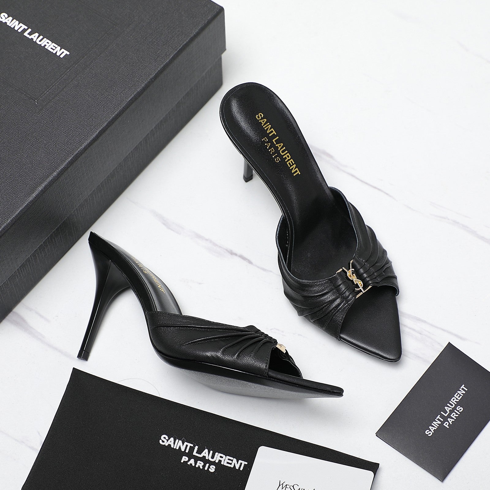 SL BABYLONE MULES 10 SMOOTH CALFSKIN
