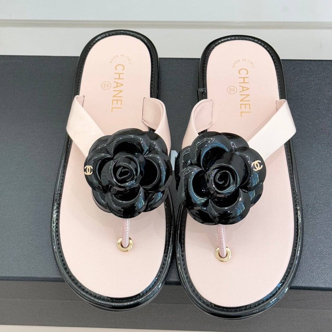CC 26 Camellia Thong Sandal Sheepskin
