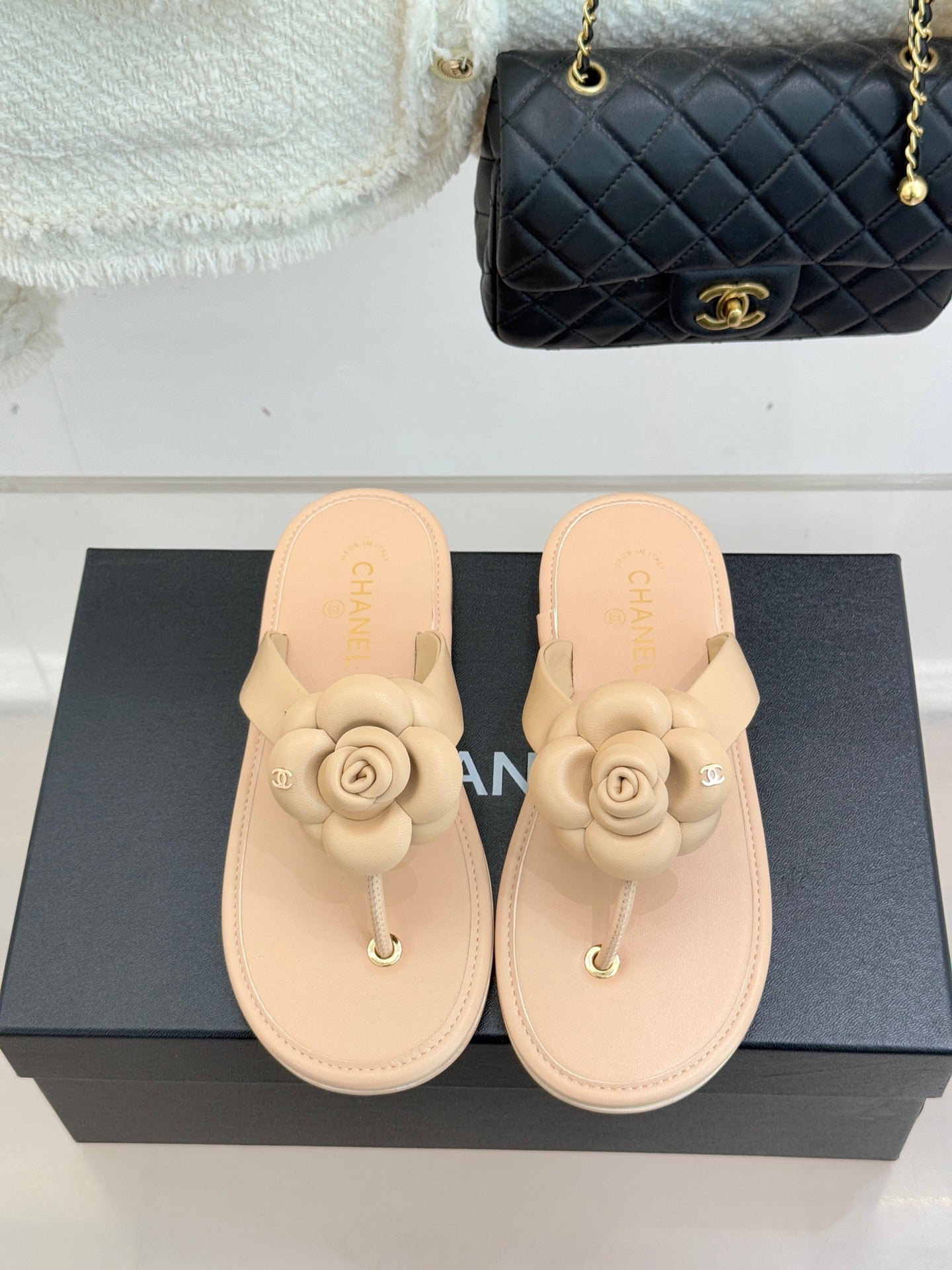 CC 26 Camellia Thong Sandal Sheepskin