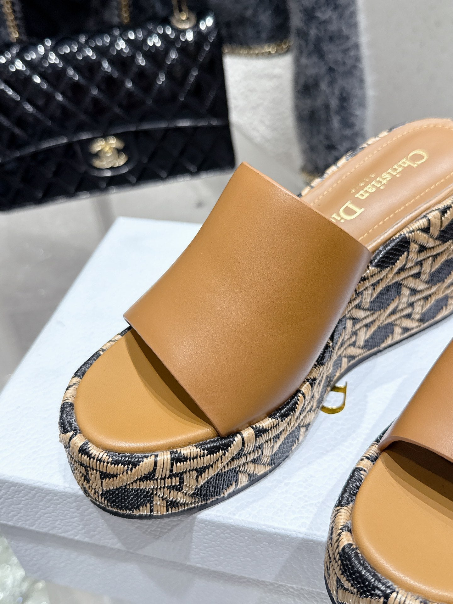CD 26s Platform Sandal 65 Brown Monogram Leather 636352