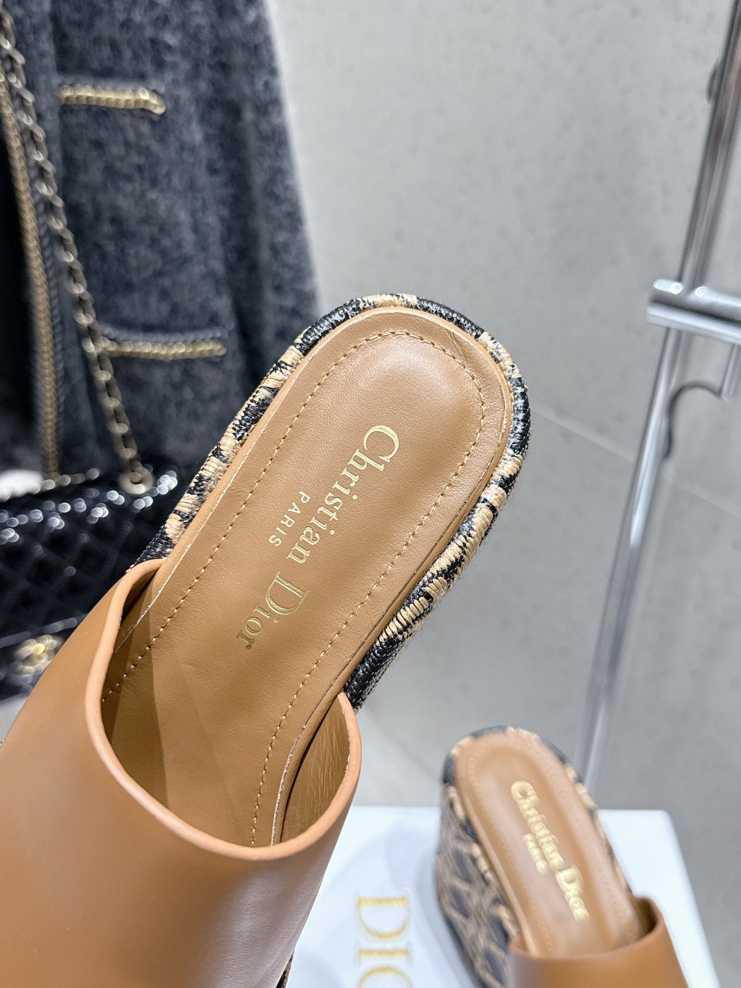 CD 26s Platform Sandal 65 Brown Monogram Leather 636352