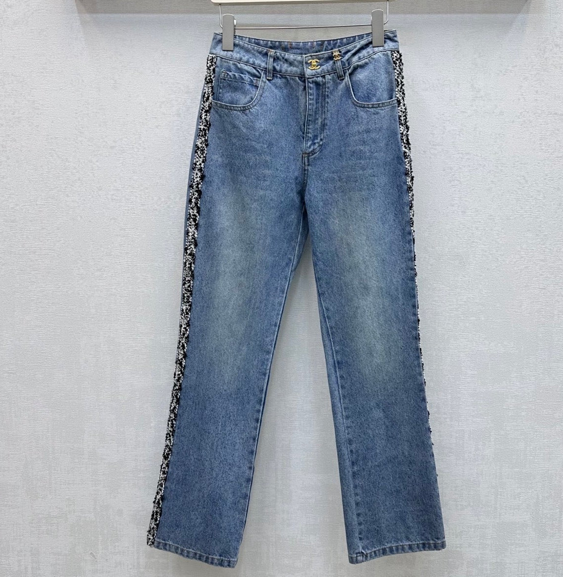 Chanel 2026 Patchwork and Hemmed Jeans Blue Cotton 239255