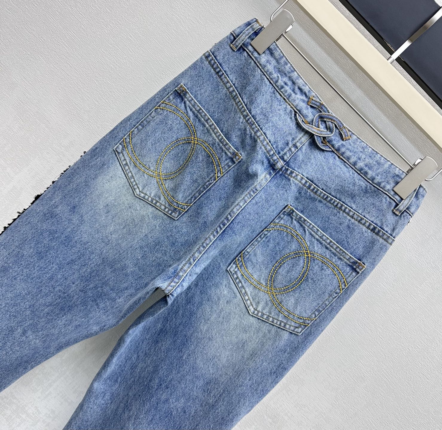 Chanel 2026 Patchwork and Hemmed Jeans Blue Cotton 239255