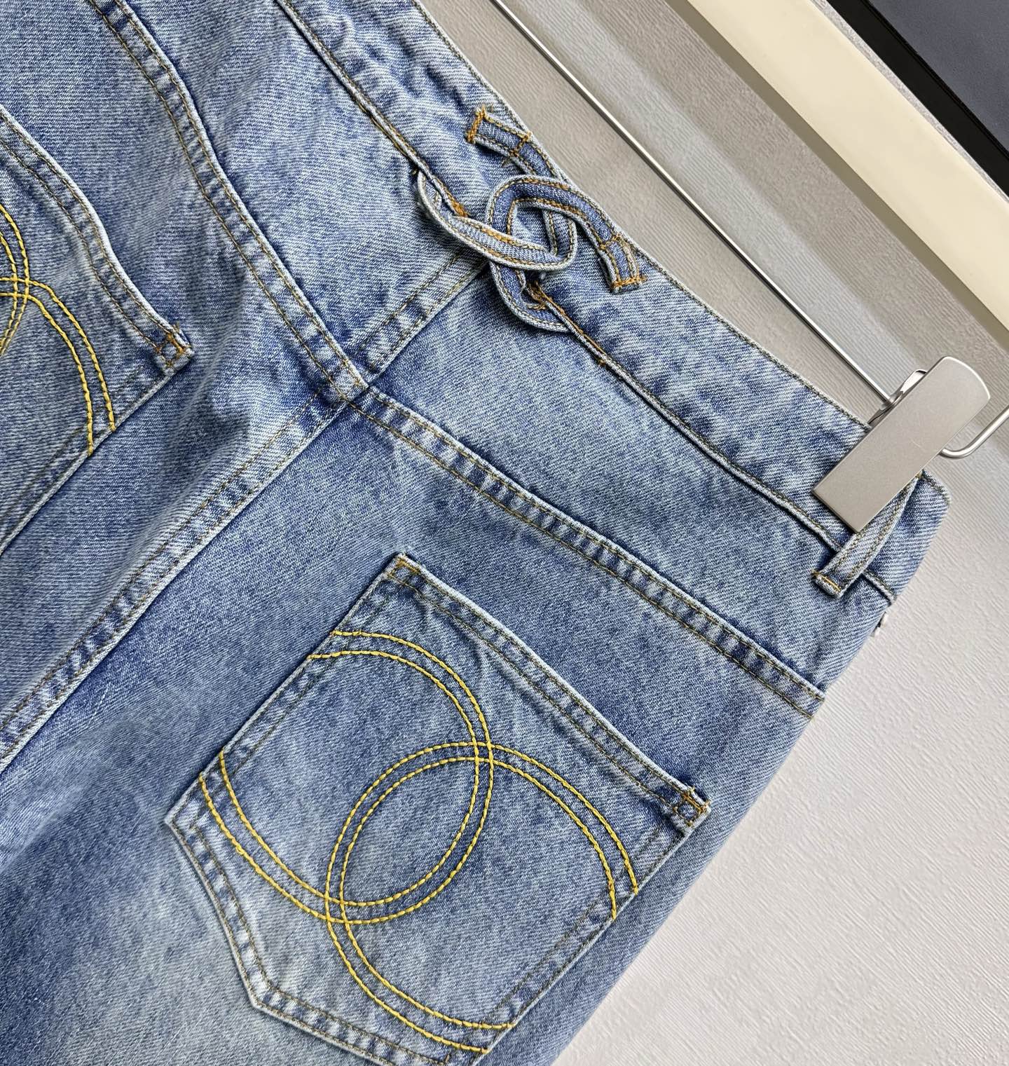 Chanel 2026 Patchwork and Hemmed Jeans Blue Cotton 239255