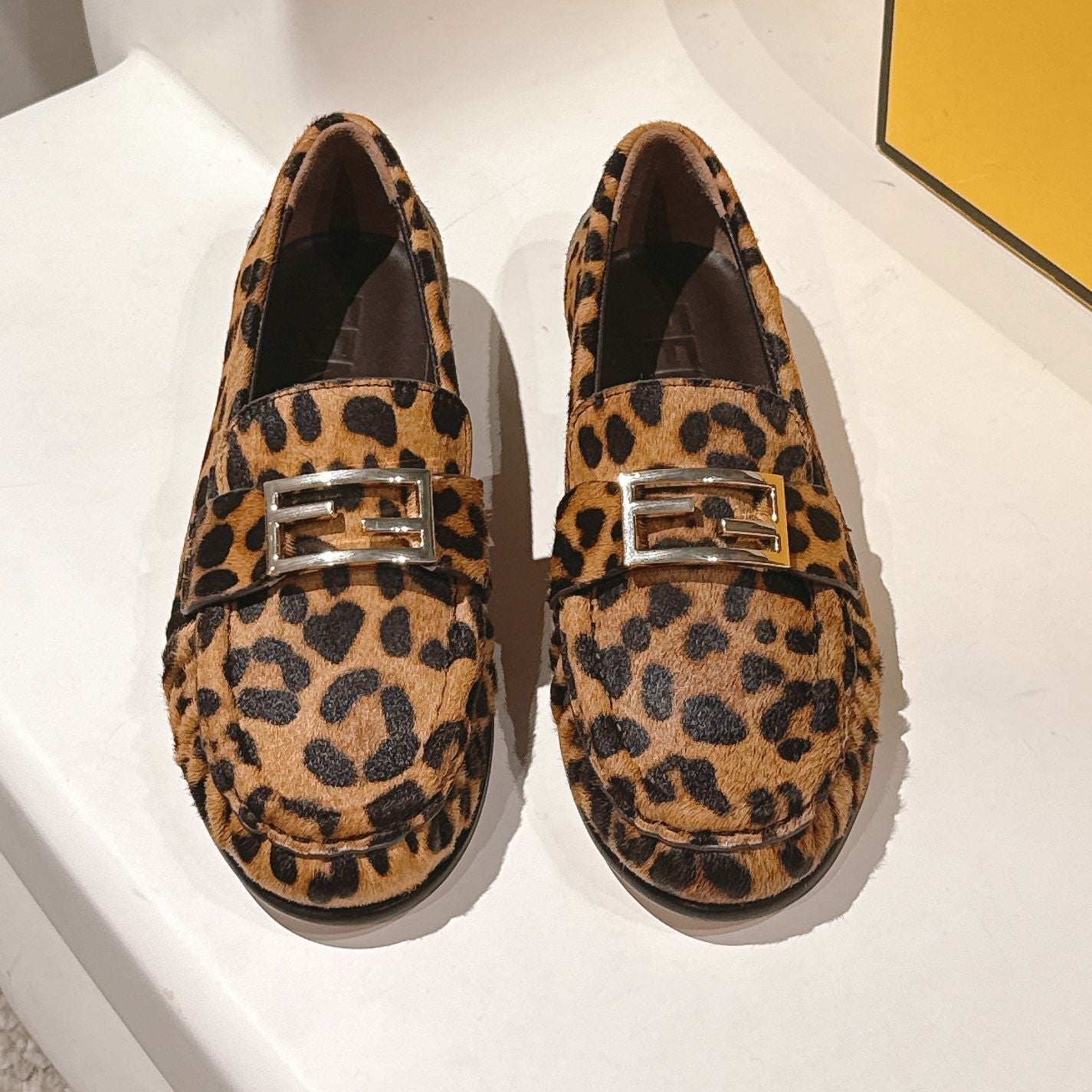 Fendi 2025 Leopard Print Loafer Brown mix Black Calfskin 560513