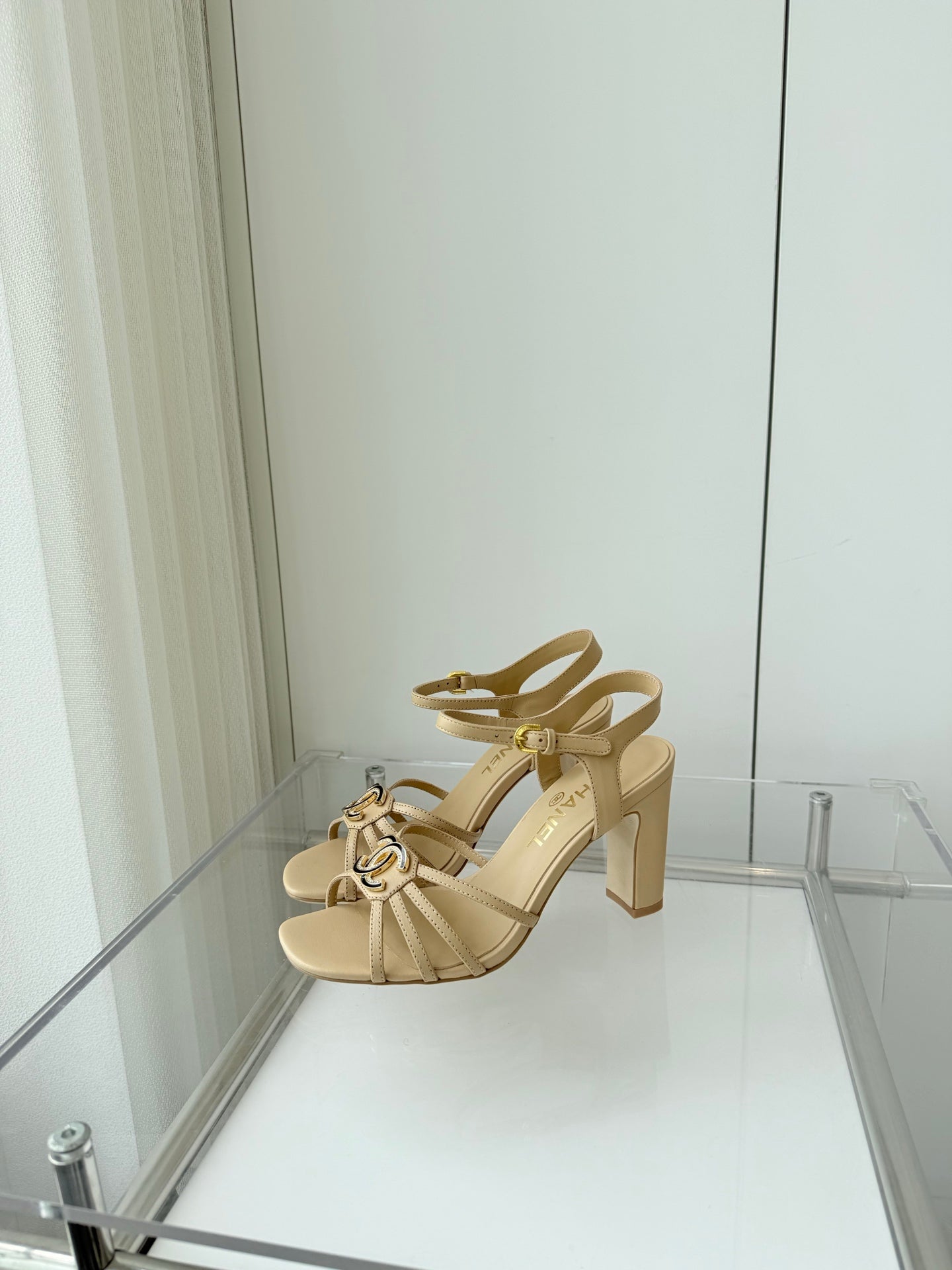 Chanel 2026 Slingback Square Heels 8.5cm Leather Sheepskin 823415