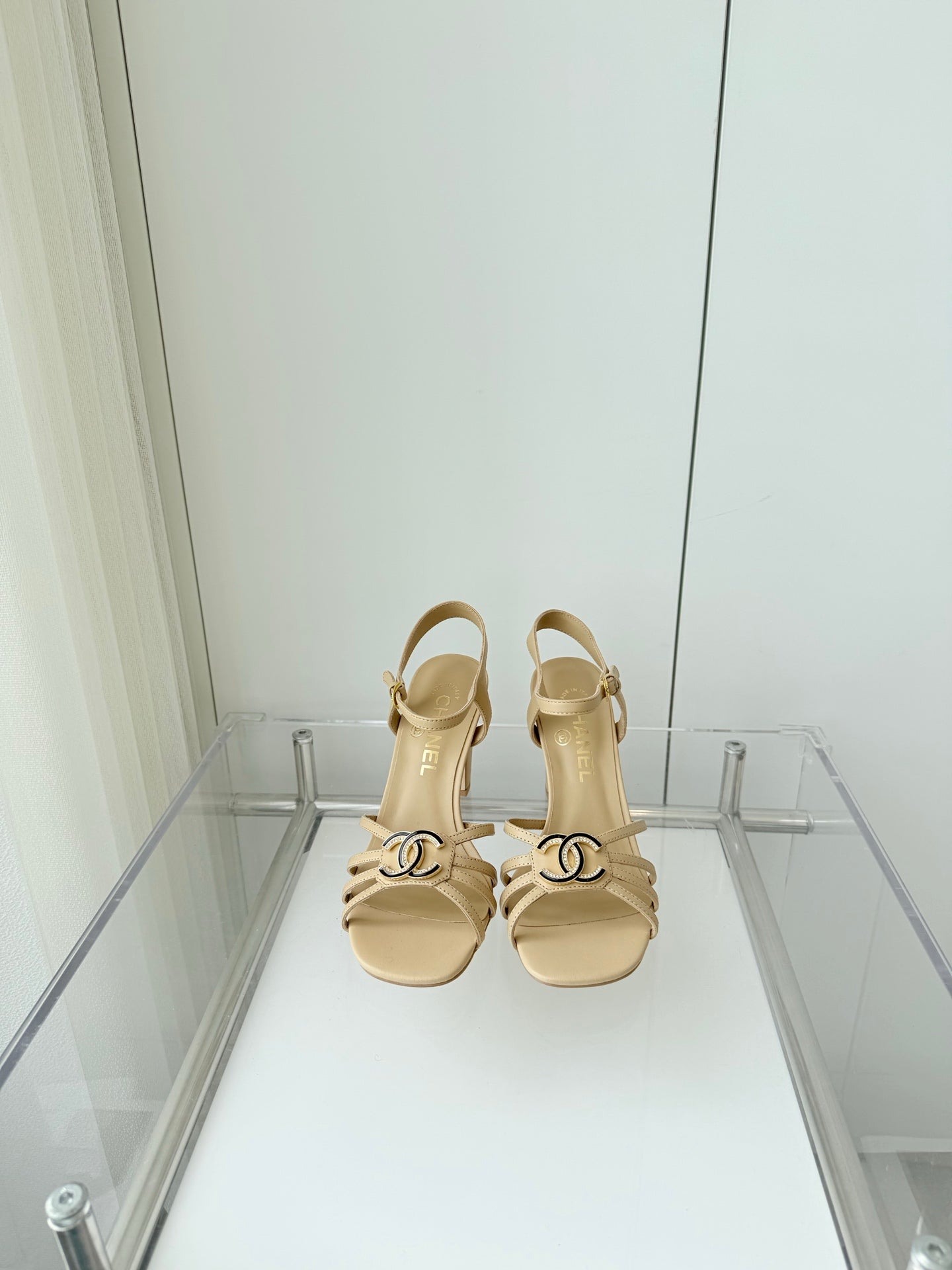 Chanel 2026 Slingback Square Heels 8.5cm Leather Sheepskin 823415