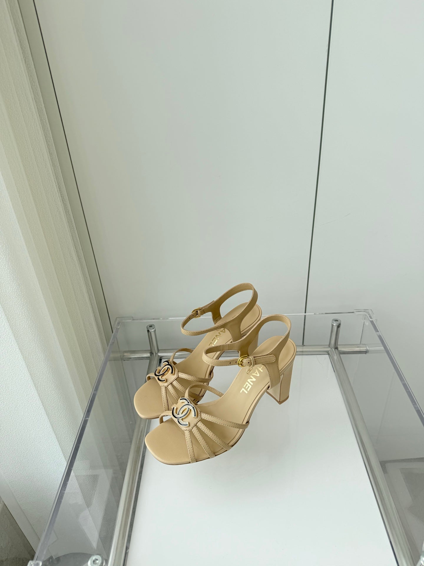 Chanel 2026 Slingback Square Heels 8.5cm Leather Sheepskin 823415