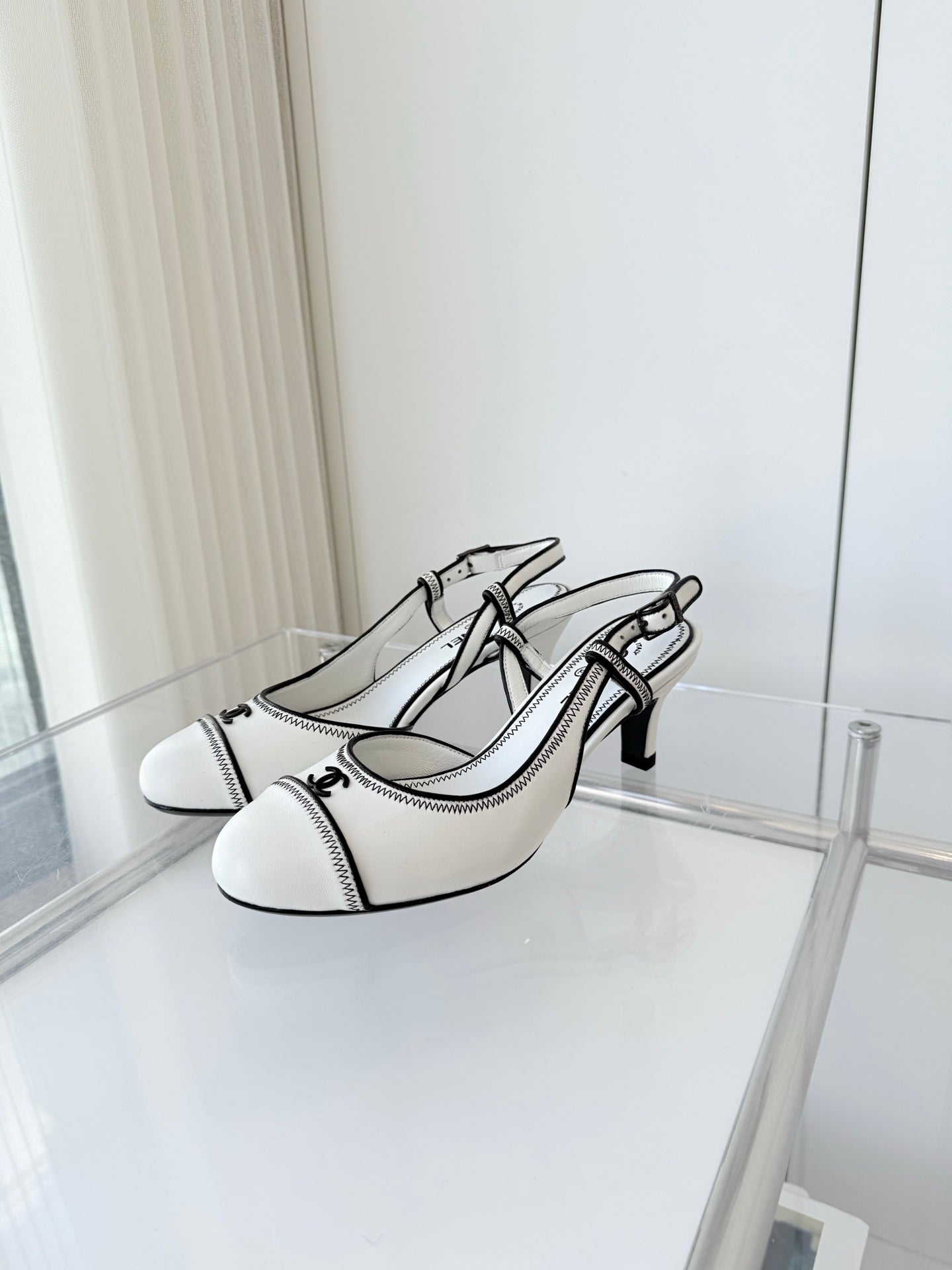 Chanel 2026 Slingback Kitten Heels Sandals Sheepskin 823451