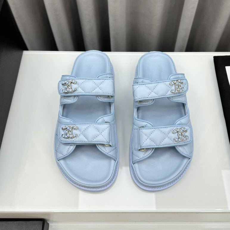 dad sandals lambskin mules
