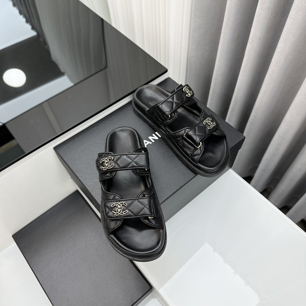 dad sandals lambskin mules